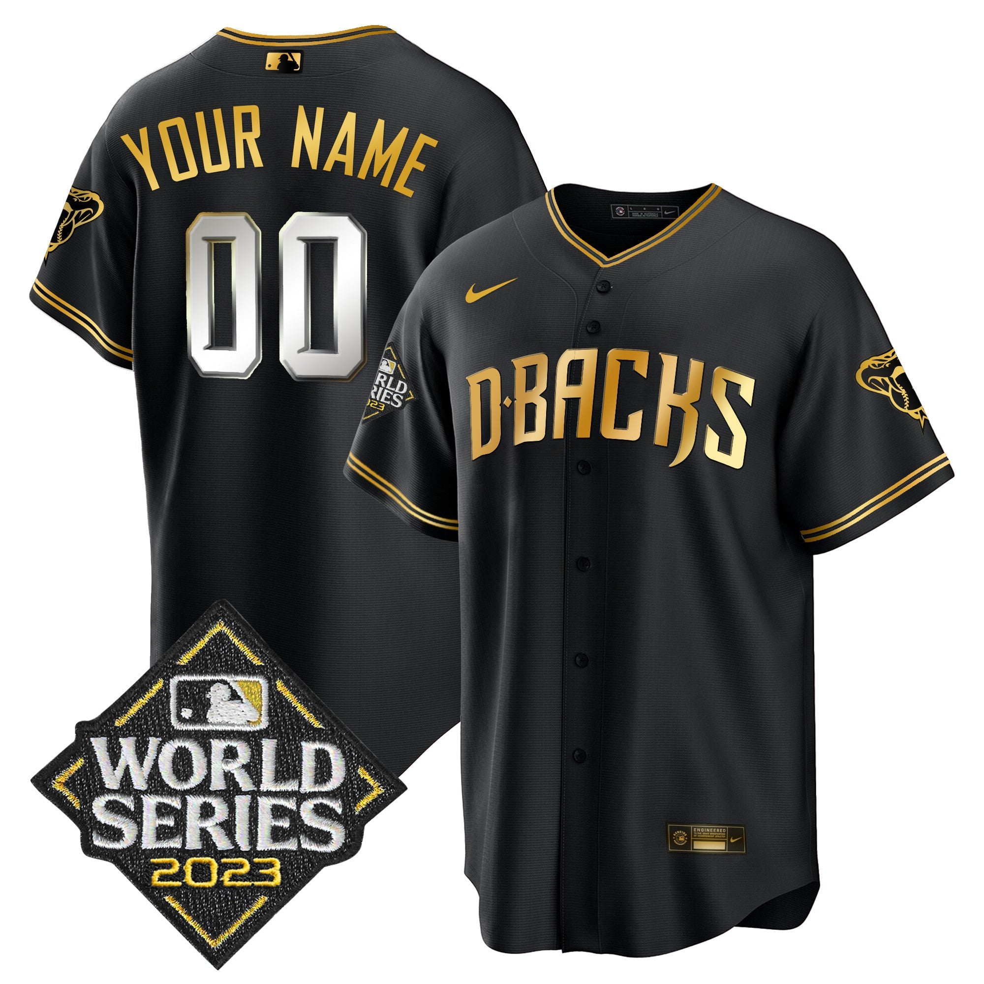 2023 World Series Cool Base Gold Custom Jersey