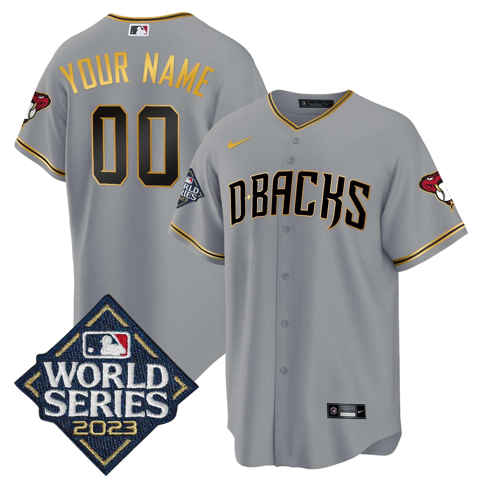 2023 World Series Cool Base Gold Custom Jersey