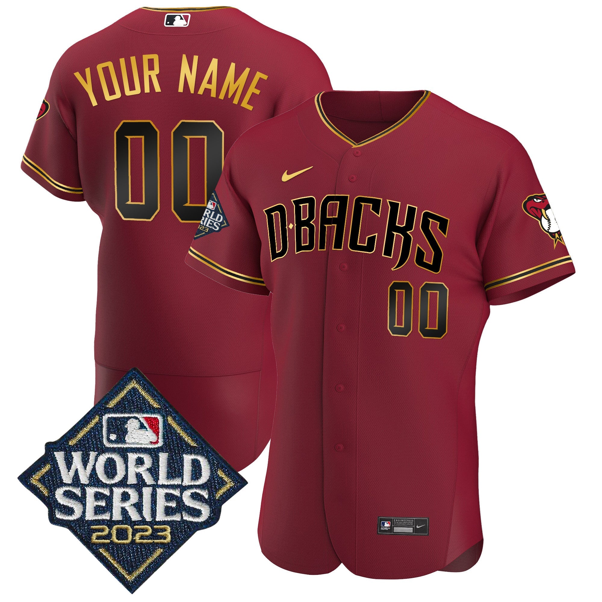 2023 World Series Flex Base Gold Custom Jersey