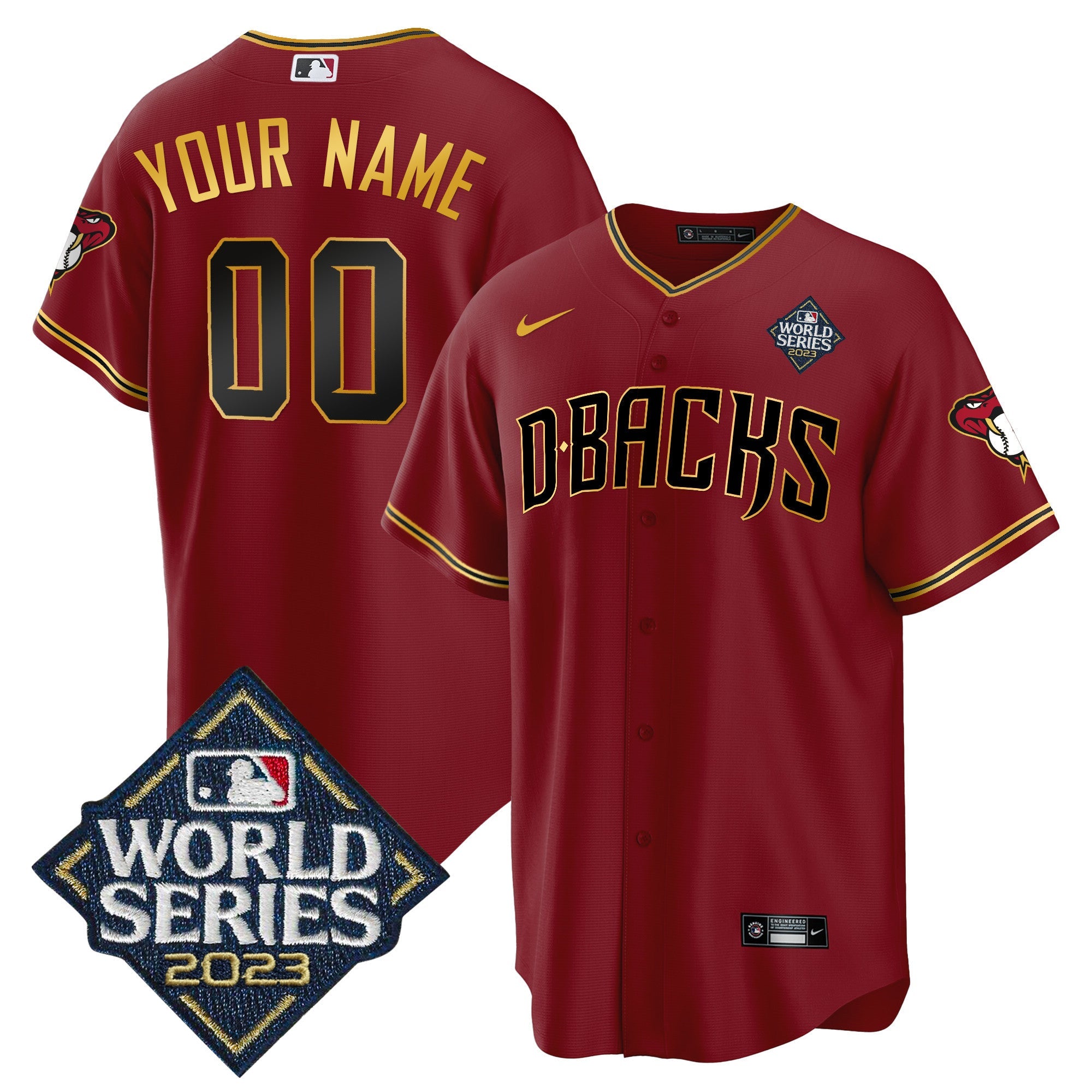 2023 World Series Cool Base Gold Custom Jersey V2