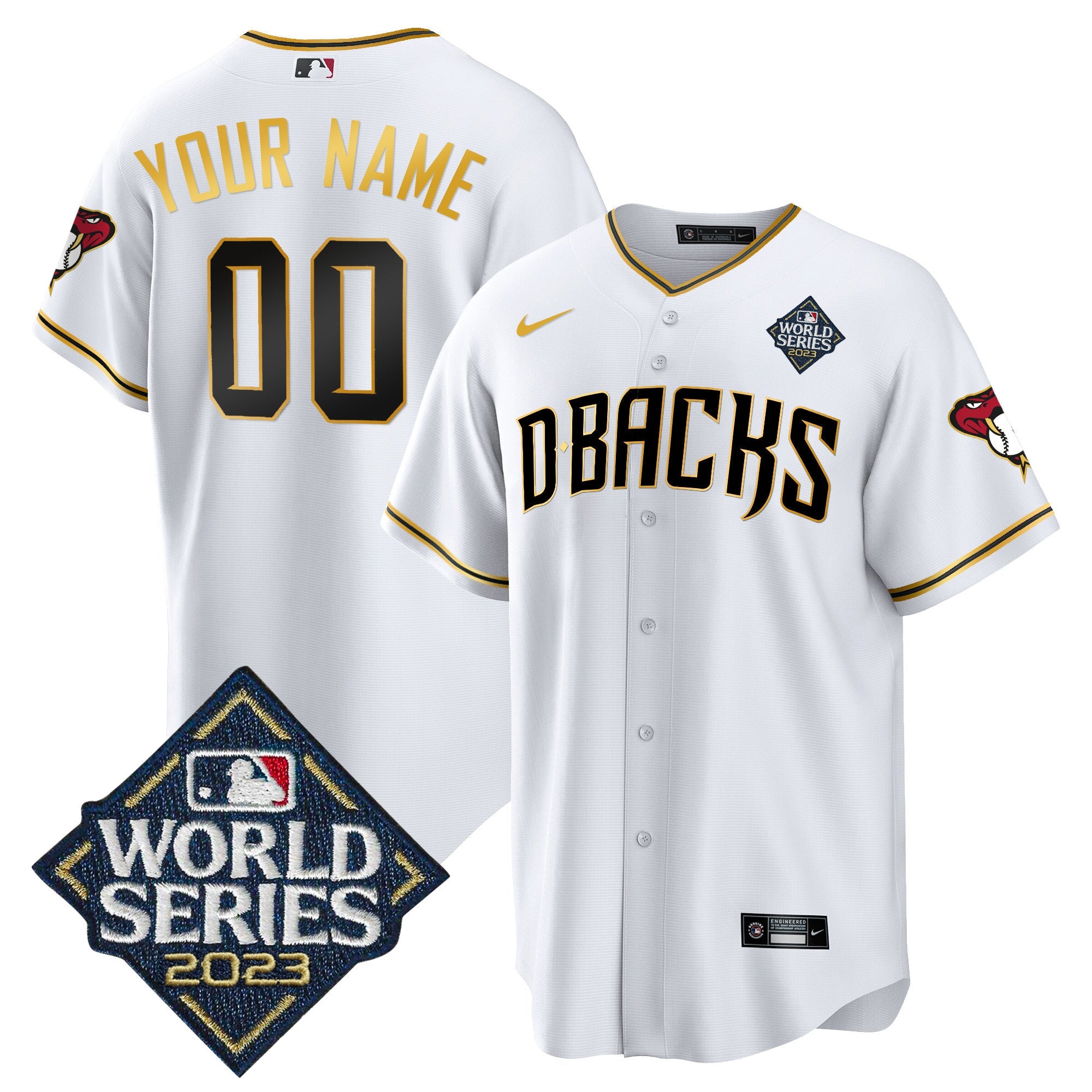 2023 World Series Cool Base Gold Custom Jersey V2