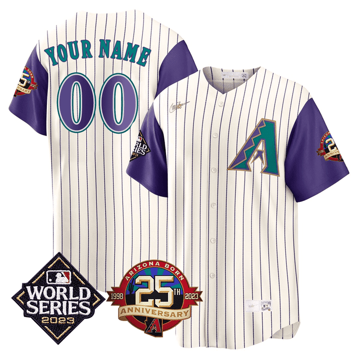 Arizona 2023 World Series Patch Throwback Custom Jersey