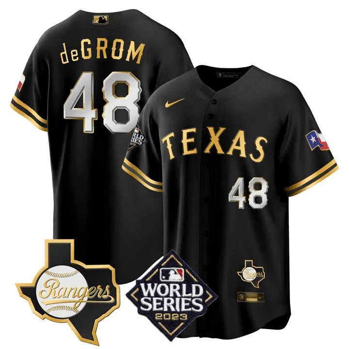 Men’s Texas 2023 World Series & Texas State Patch Cool Base Gold Jersey V2