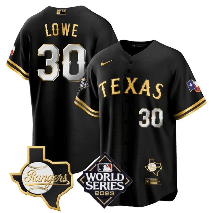 Men’s Texas 2023 World Series & Texas State Patch Cool Base Gold Jersey V2