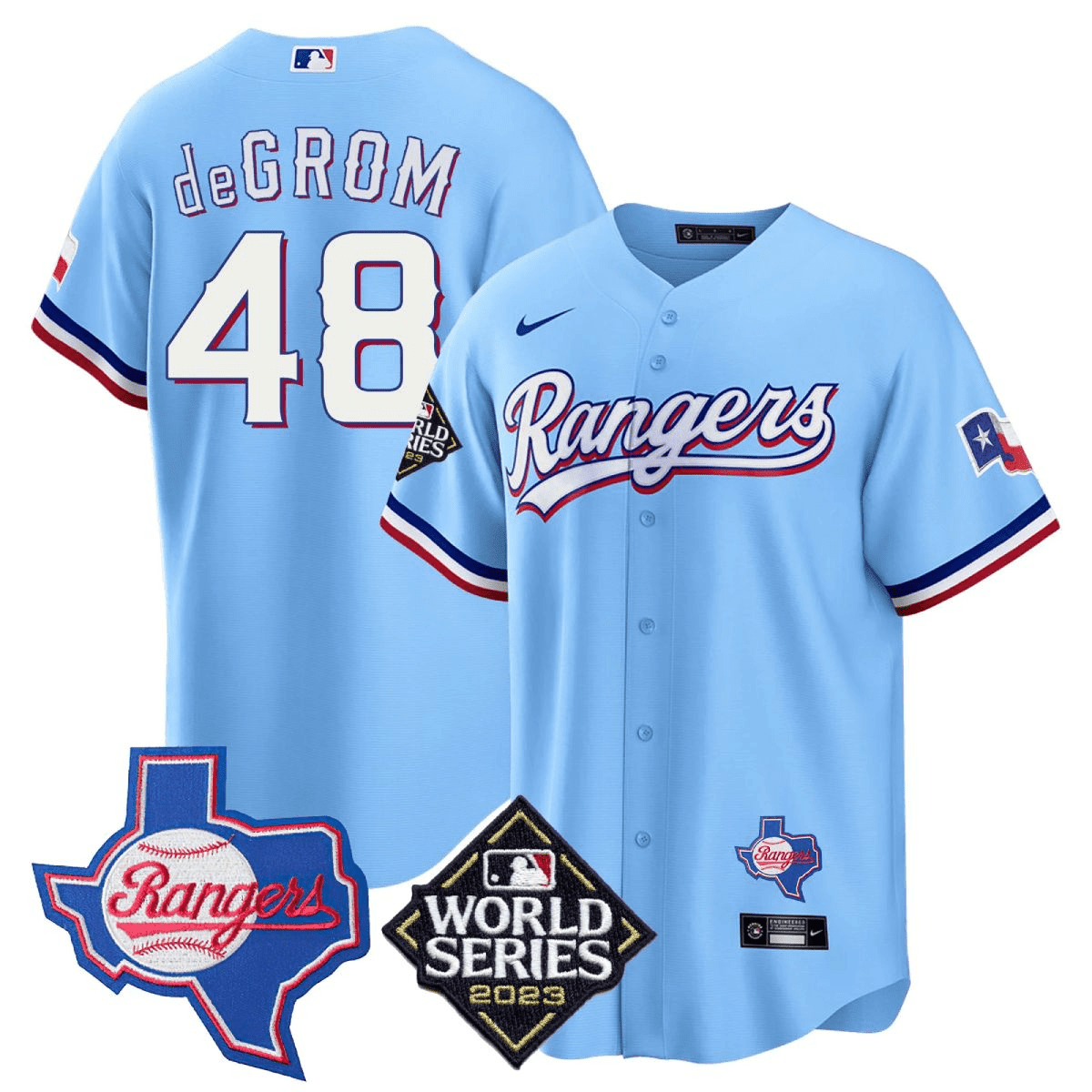 Men’s Texas 2023 World Series & Texas State Patch Cool Base Gold Jersey V2