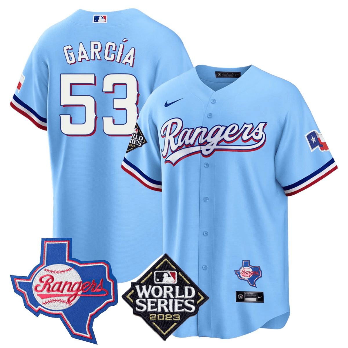 Men’s Texas 2023 World Series & Texas State Patch Cool Base Gold Jersey V2