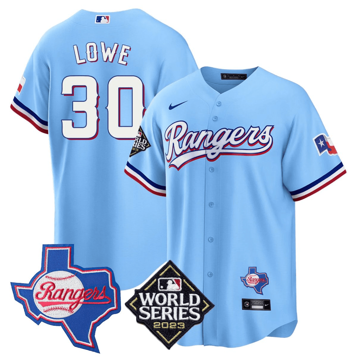 Men’s Texas 2023 World Series & Texas State Patch Cool Base Gold Jersey V2