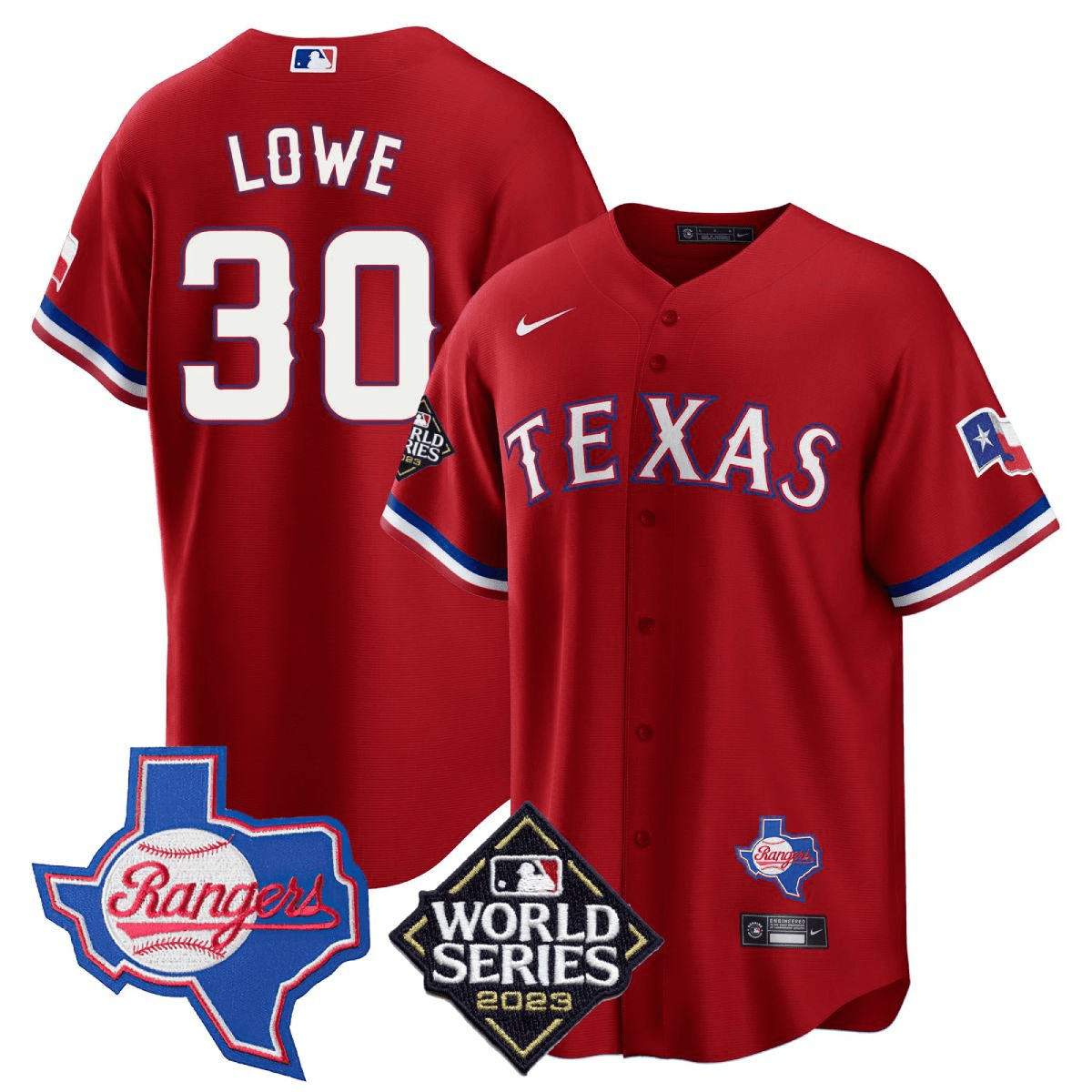 Men’s Texas 2023 World Series & Texas State Patch Cool Base Gold Jersey V2