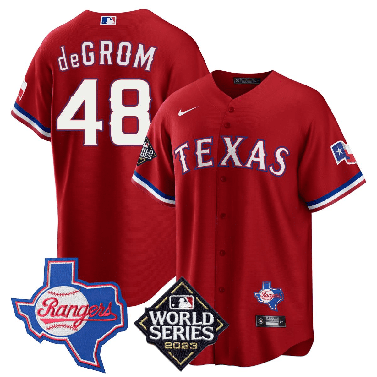 Men’s Texas 2023 World Series & Texas State Patch Cool Base Gold Jersey V2