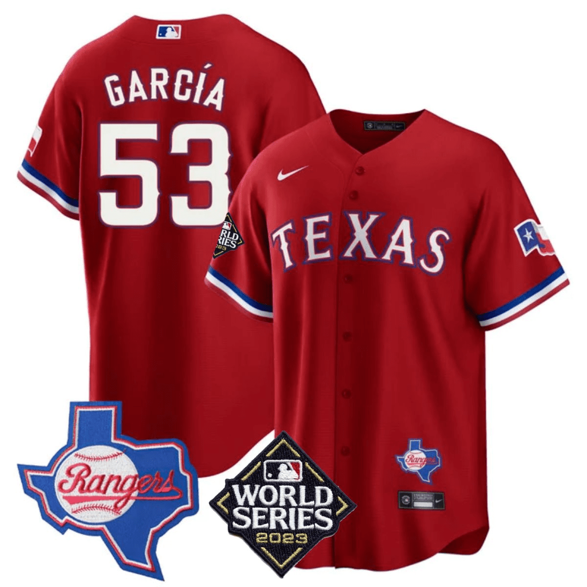 Men’s Texas 2023 World Series & Texas State Patch Cool Base Gold Jersey V2