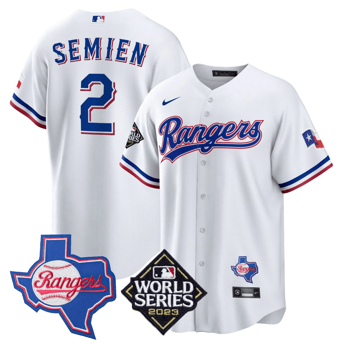 Men’s Texas 2023 World Series & Texas State Patch Cool Base Gold Jersey V2
