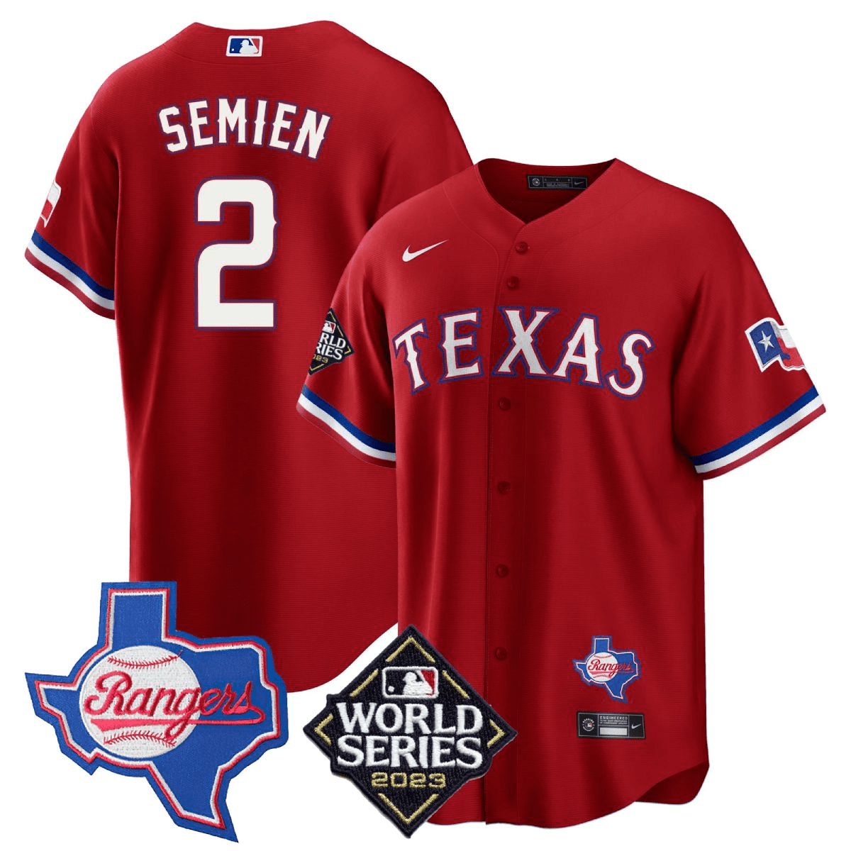 Men’s Texas 2023 World Series & Texas State Patch Cool Base Gold Jersey V2