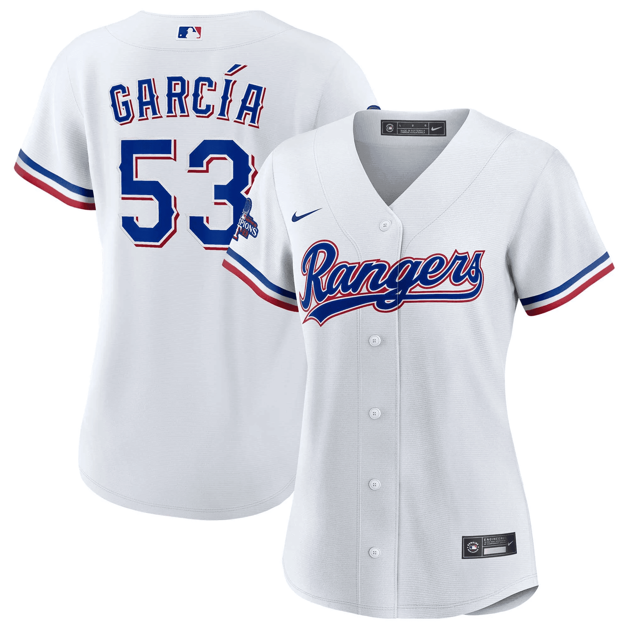 Adolis Garcia Texas Home 2023 World Series Champions Limited Jersey – White