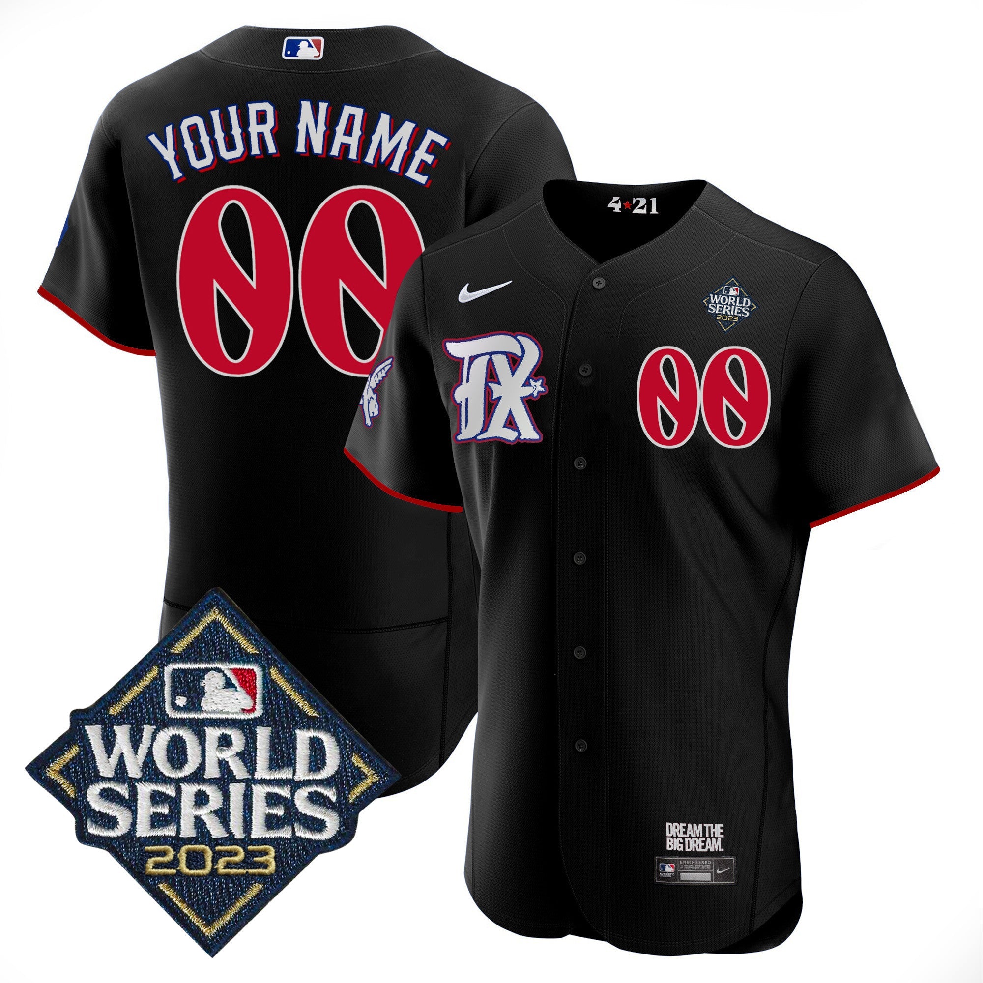 Texas 2023 World Series City Connect Flex Base Custom Jersey