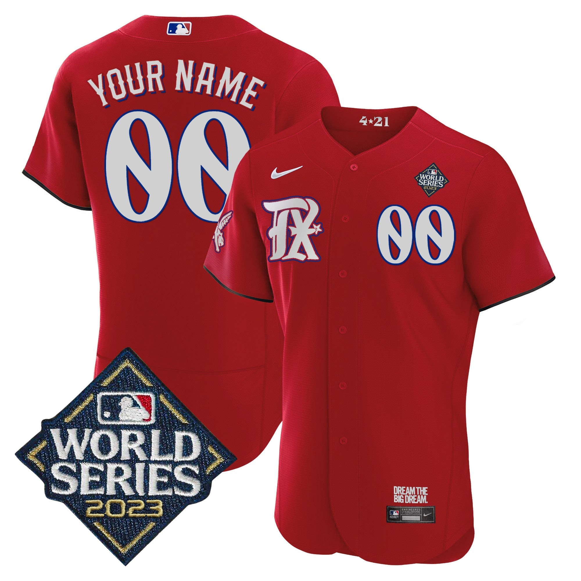 Texas 2023 World Series City Connect Flex Base Custom Jersey