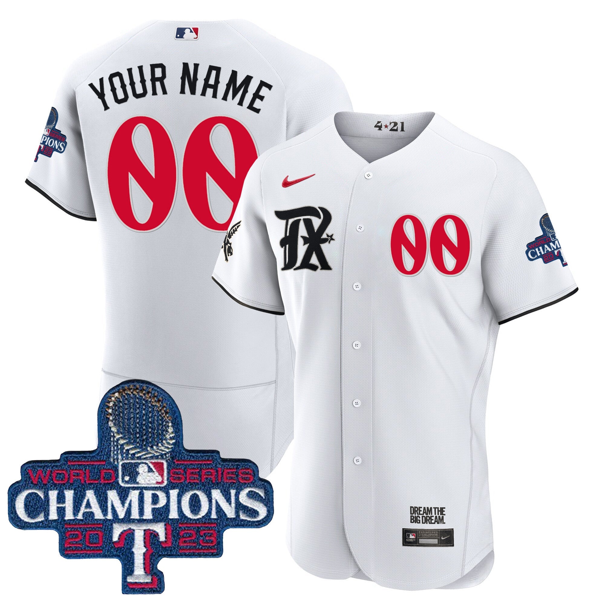 Texas 2023 World Series Champions City Connect Flex Base Custom Jersey