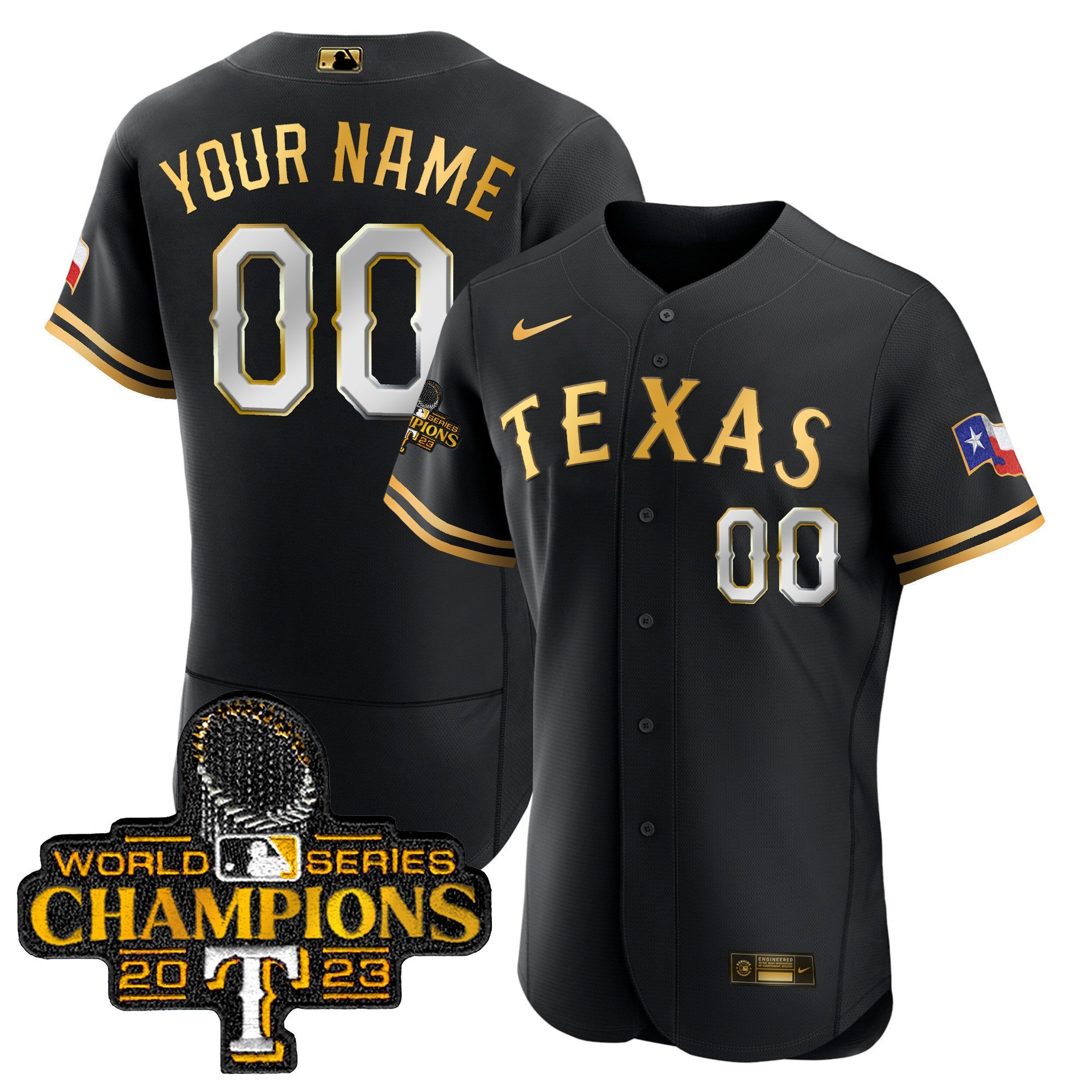 Texas 2023 World Series Champions Flex Base Custom Jersey