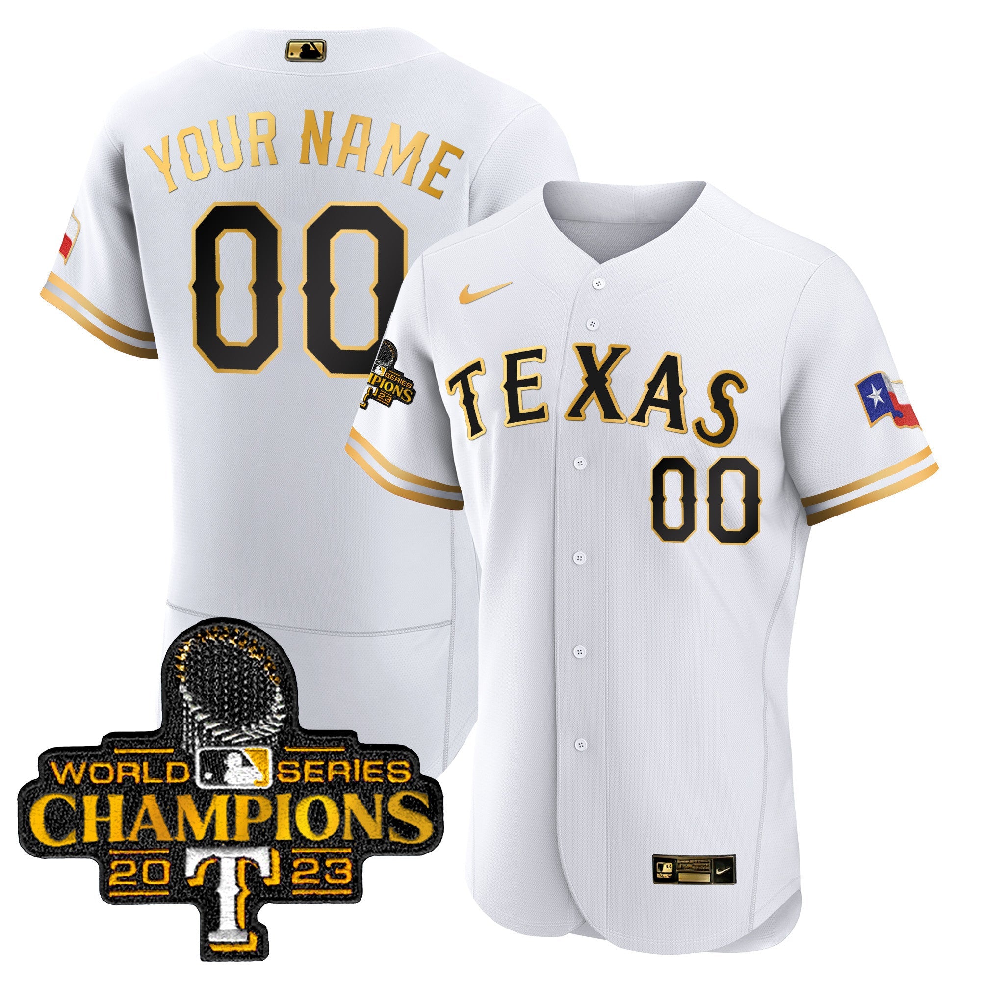 Texas 2023 World Series Champions Flex Base Custom Jersey