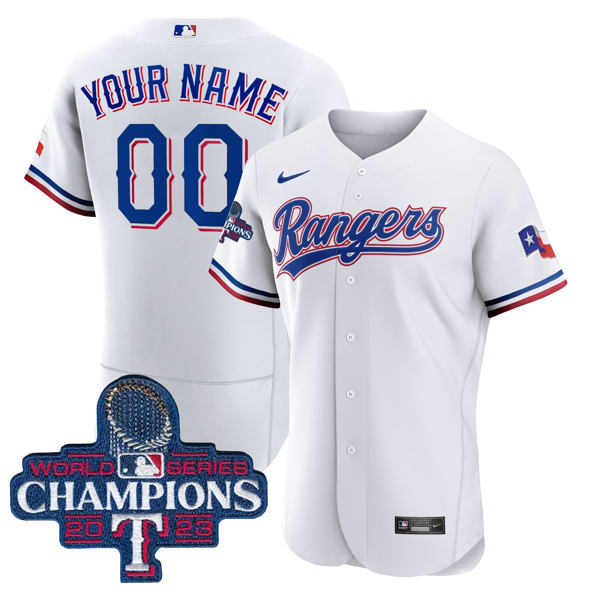 Texas 2023 World Series Champions Flex Base Custom Jersey