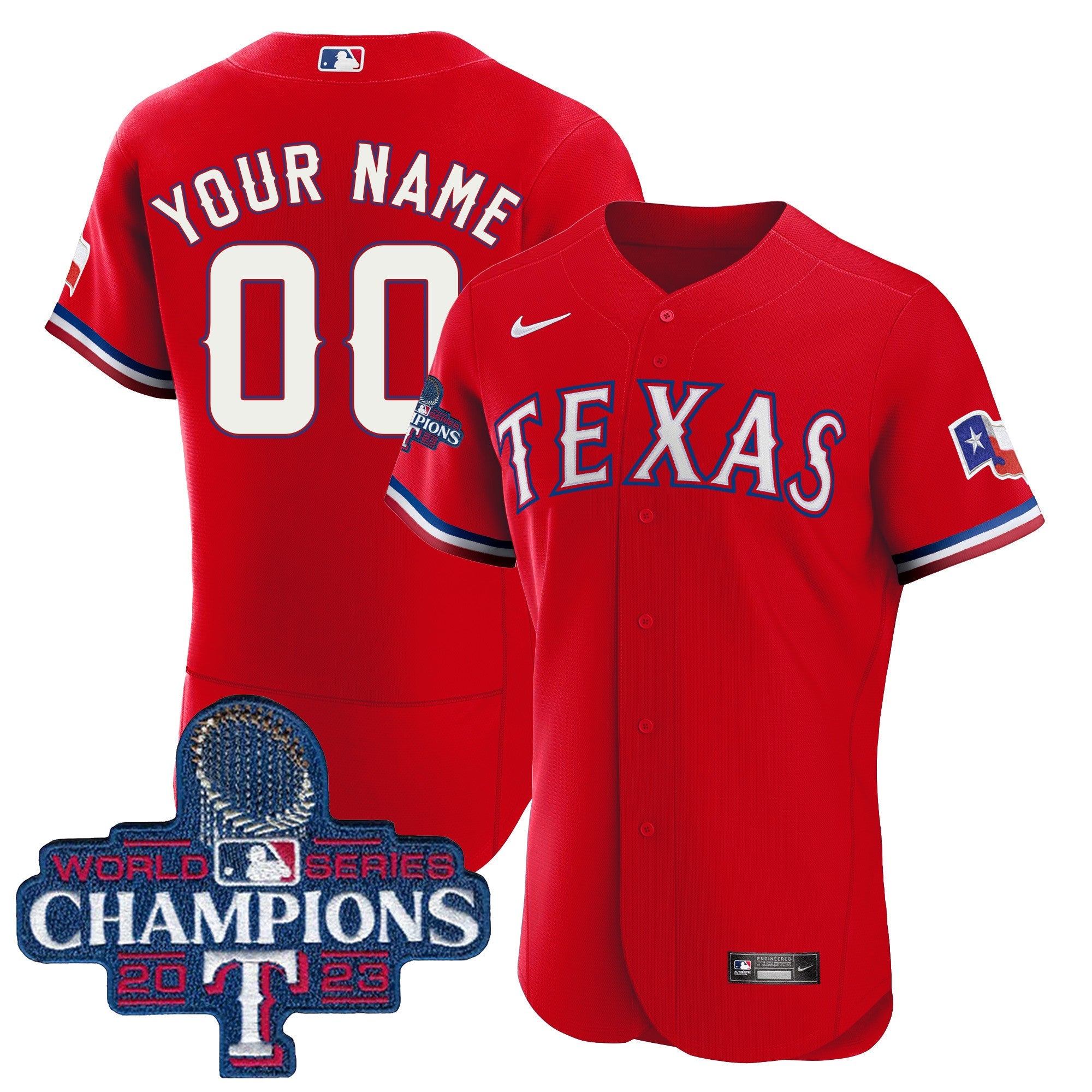 Texas 2023 World Series Champions Flex Base Custom Jersey