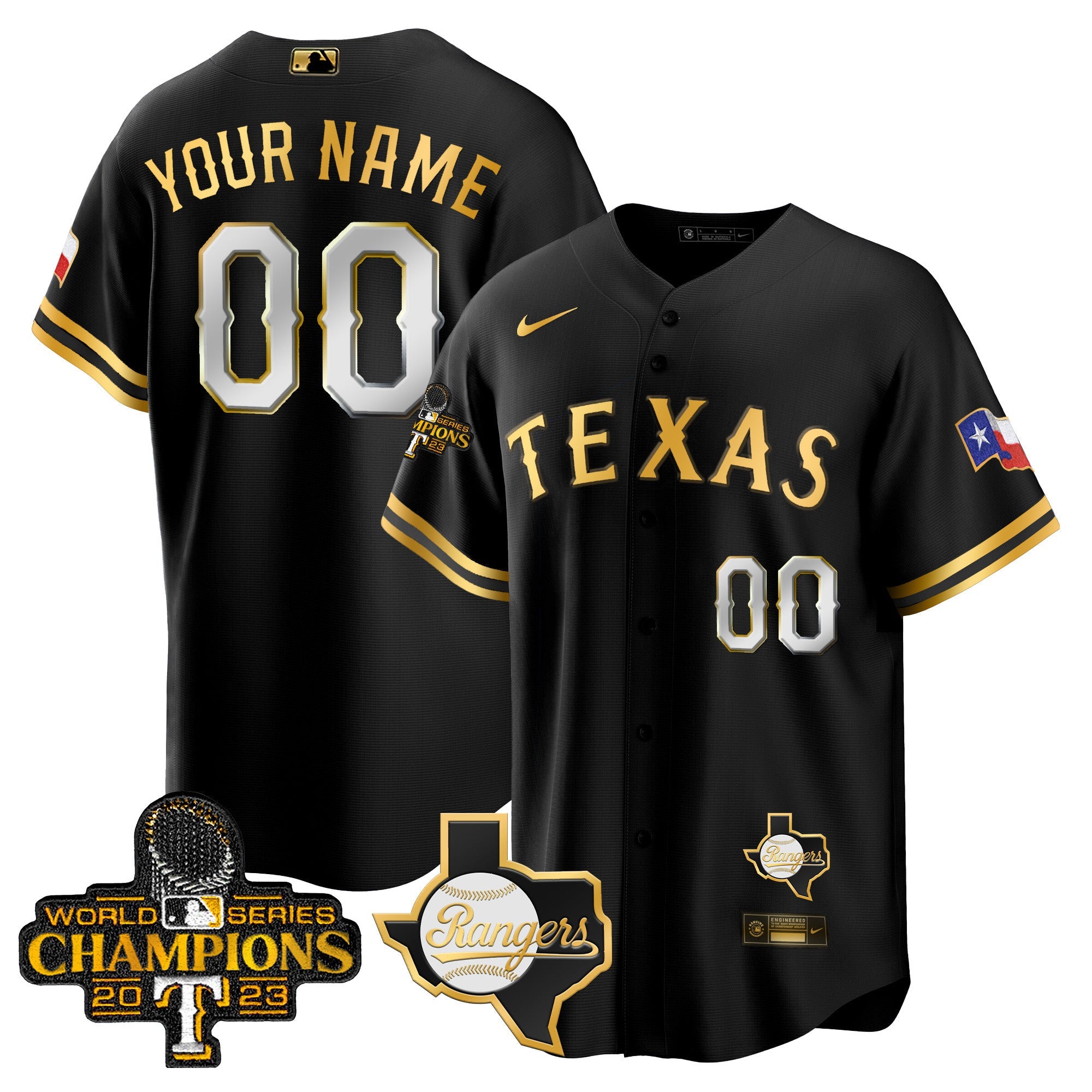 Texas 2023 World Series Champions Cool Base Custom Jersey V2