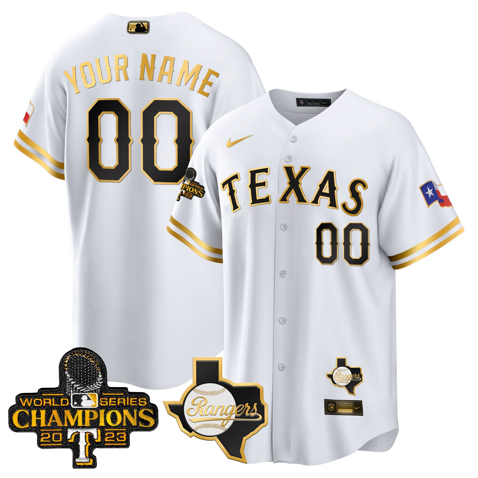 Texas 2023 World Series Champions Cool Base Custom Jersey V2