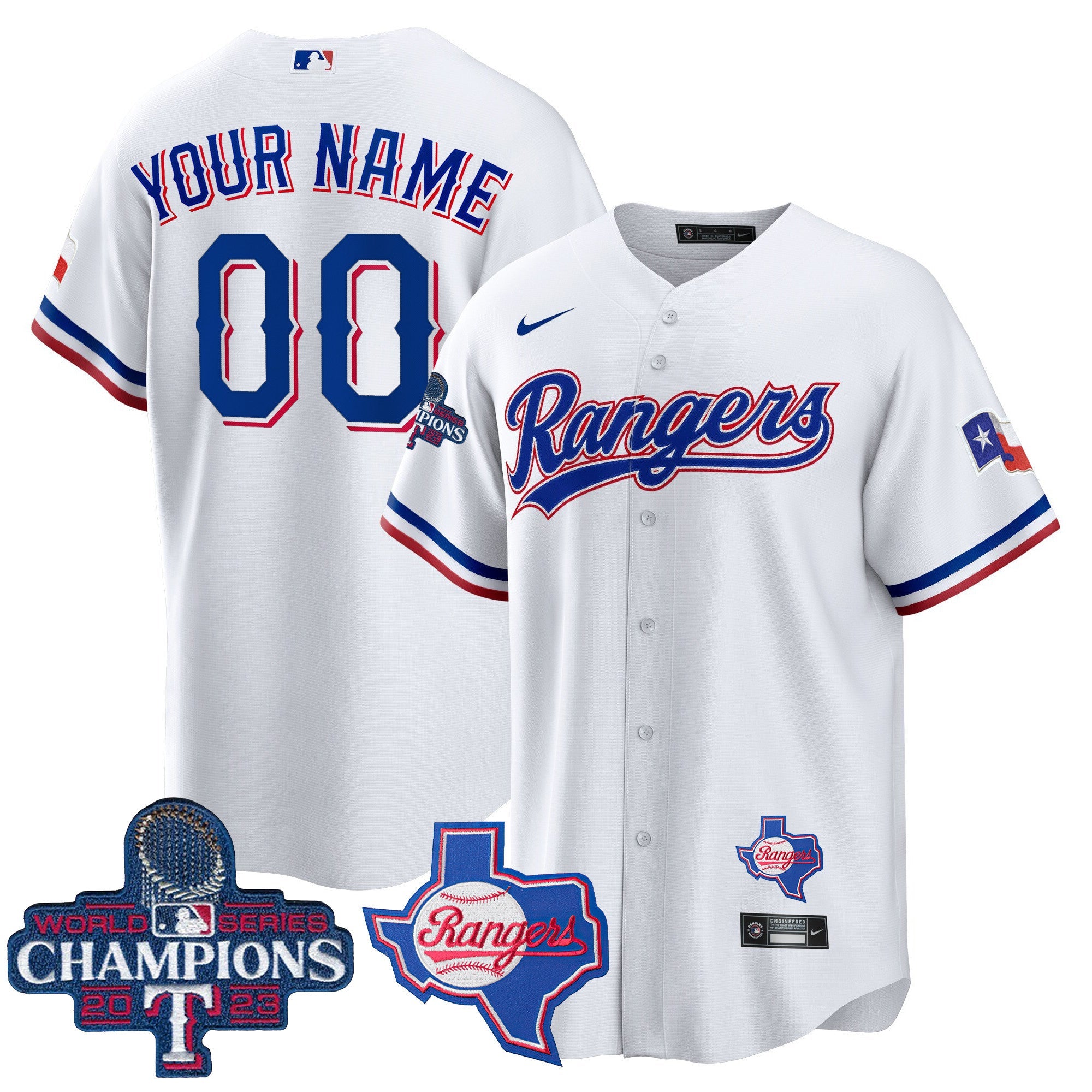 Texas 2023 World Series Champions Cool Base Custom Jersey V2