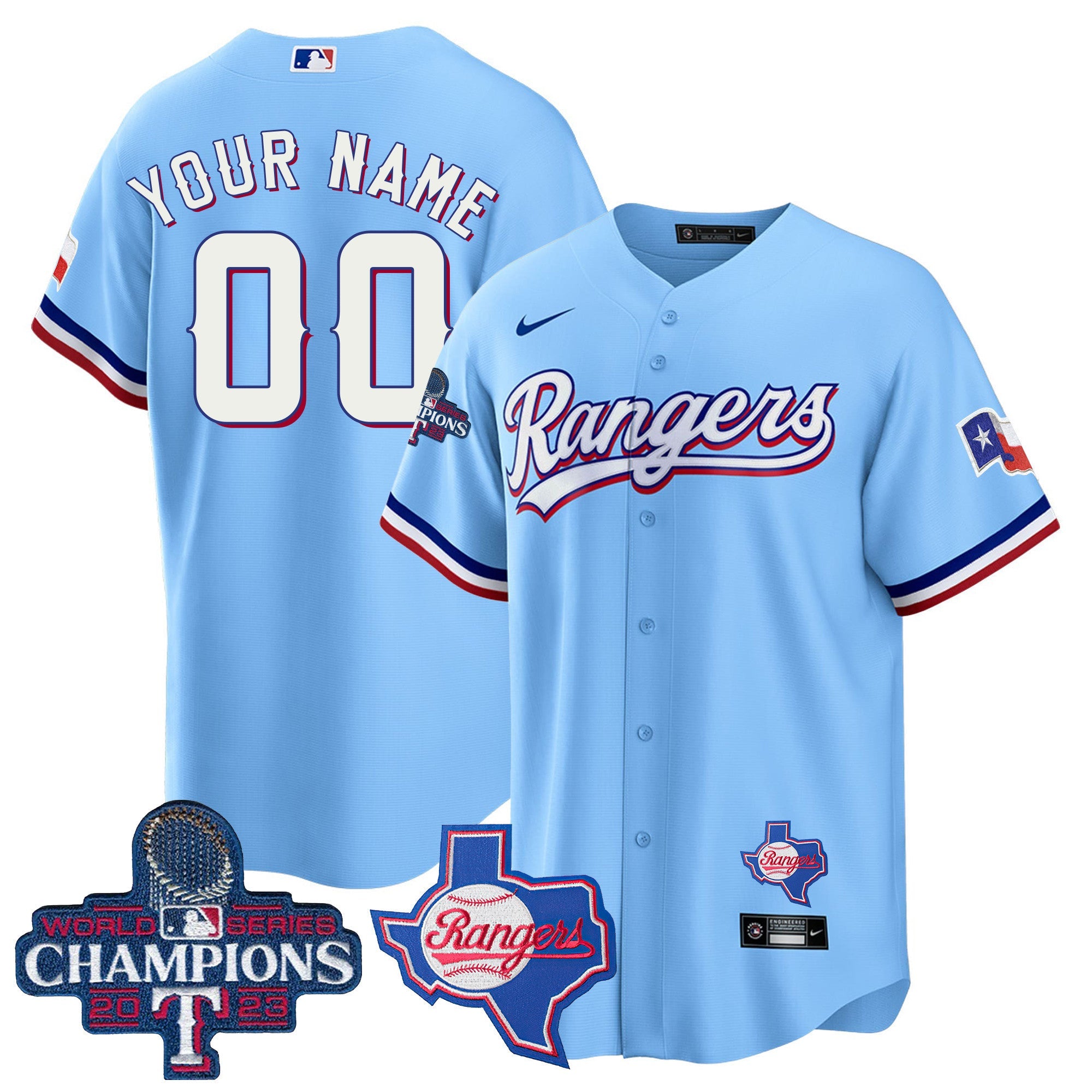 Texas 2023 World Series Champions Cool Base Custom Jersey V2