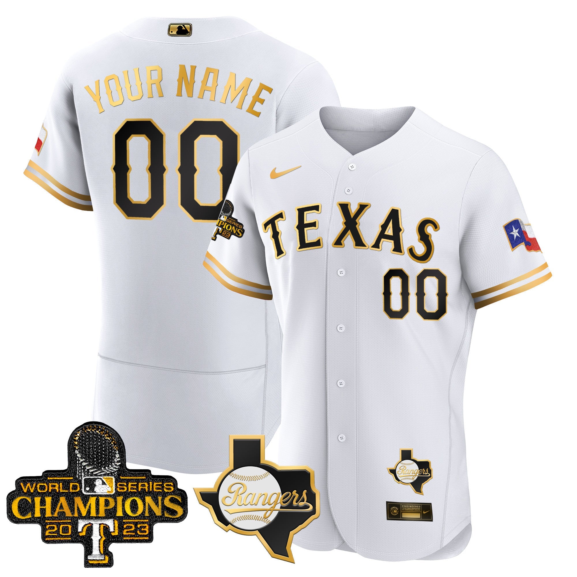 Texas 2023 World Series Champions Flex Base Custom Jersey V2