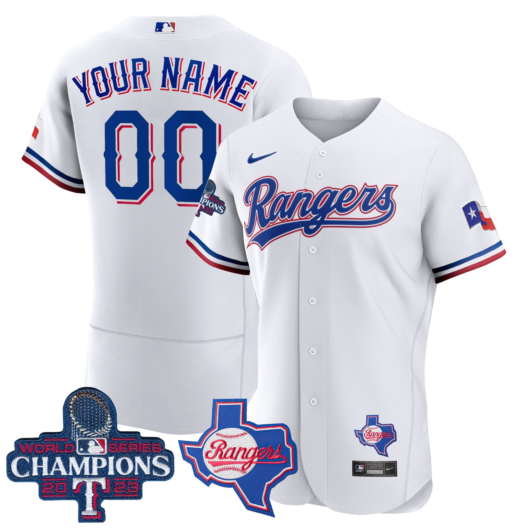 Texas 2023 World Series Champions Flex Base Custom Jersey V2