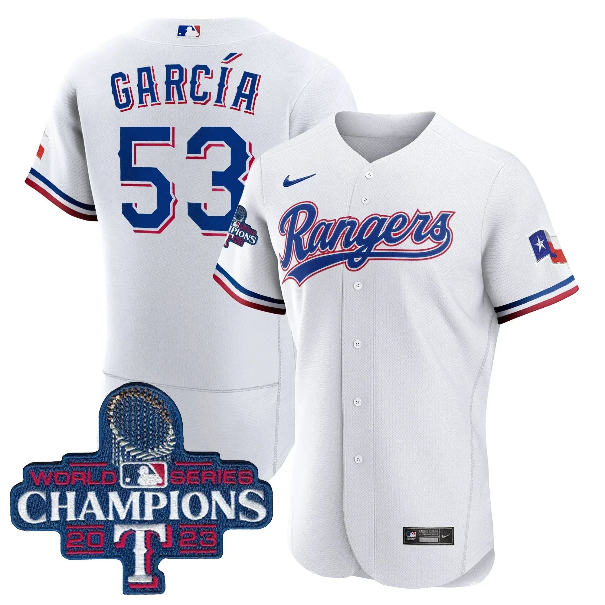 Adolis Garcia Texas World Series Champions White Jersey 2023