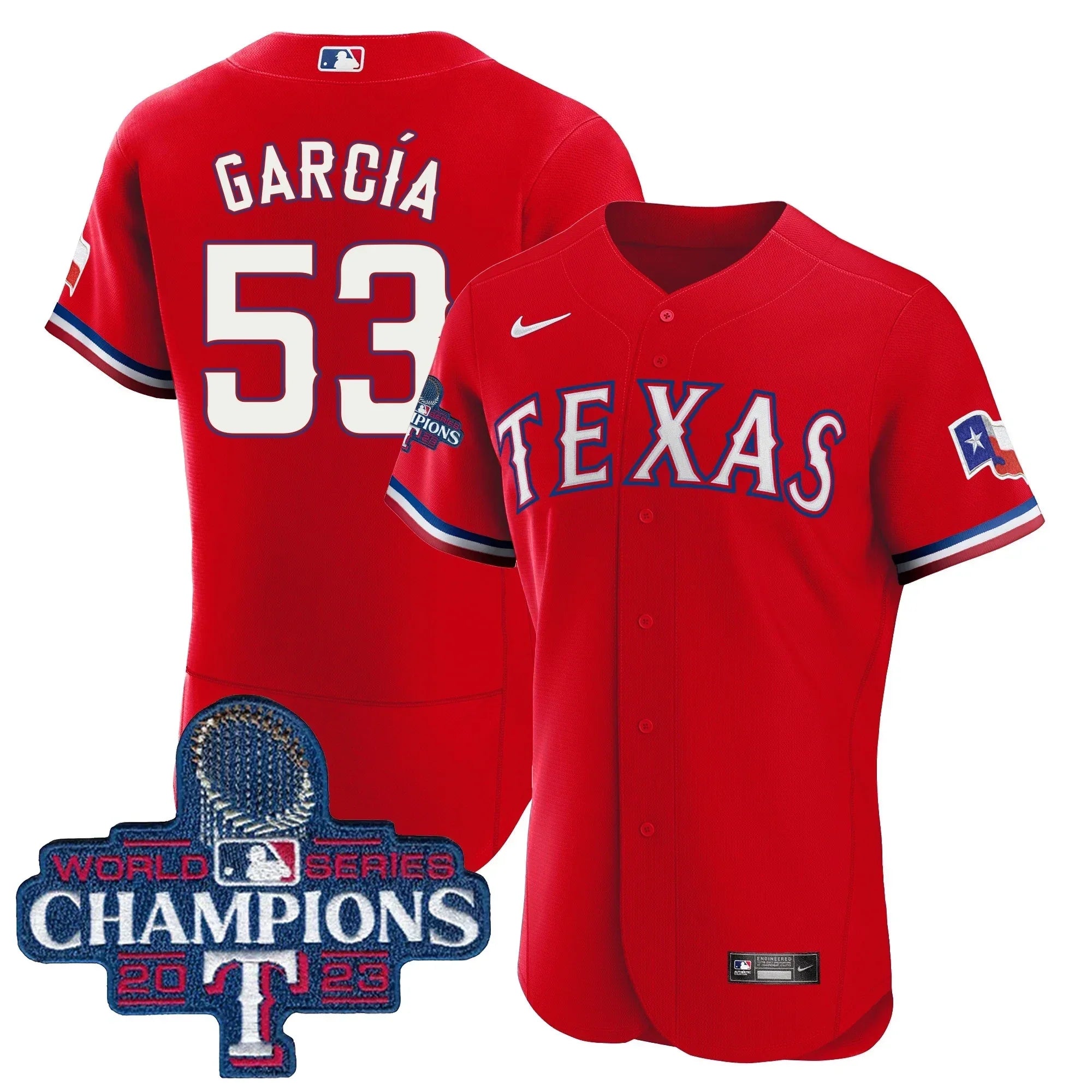 Adolis Garcia Texas World Series Champions Red Jersey 2023