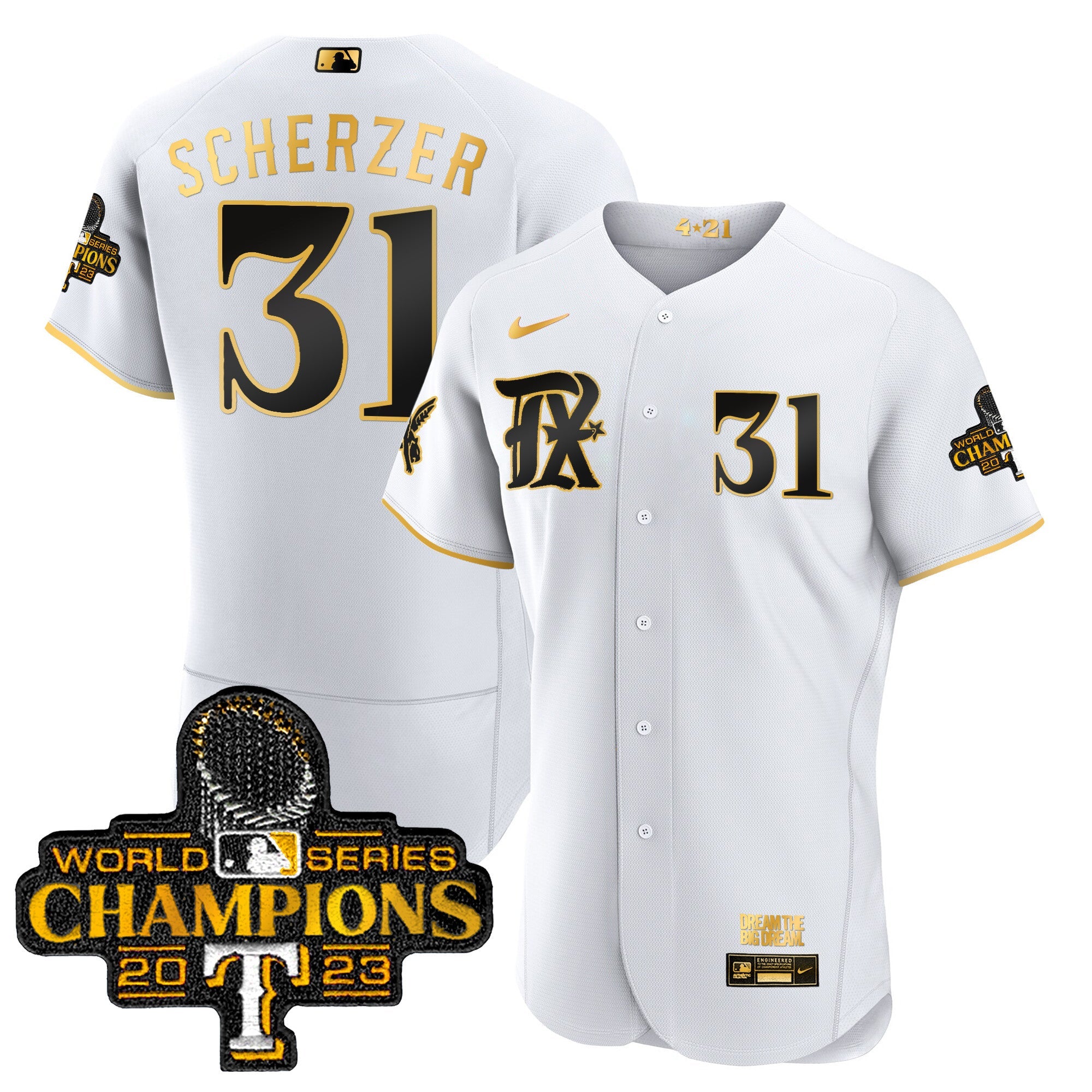 Men’s Texas 2023 World Series Champions City Connect Flex Gold Jersey
