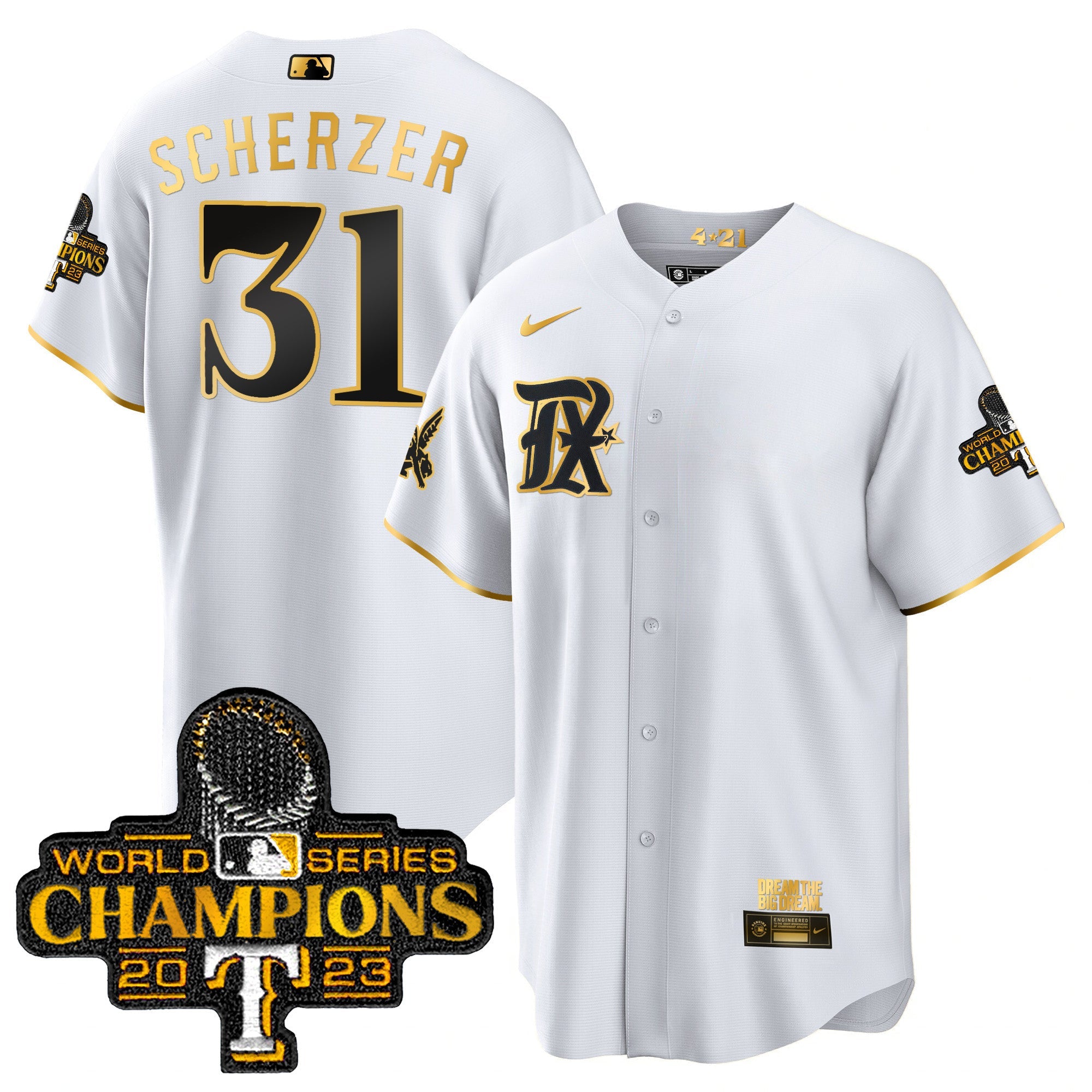 Men’s Texas 2023 World Series Champions City Connect Cool Gold Jersey