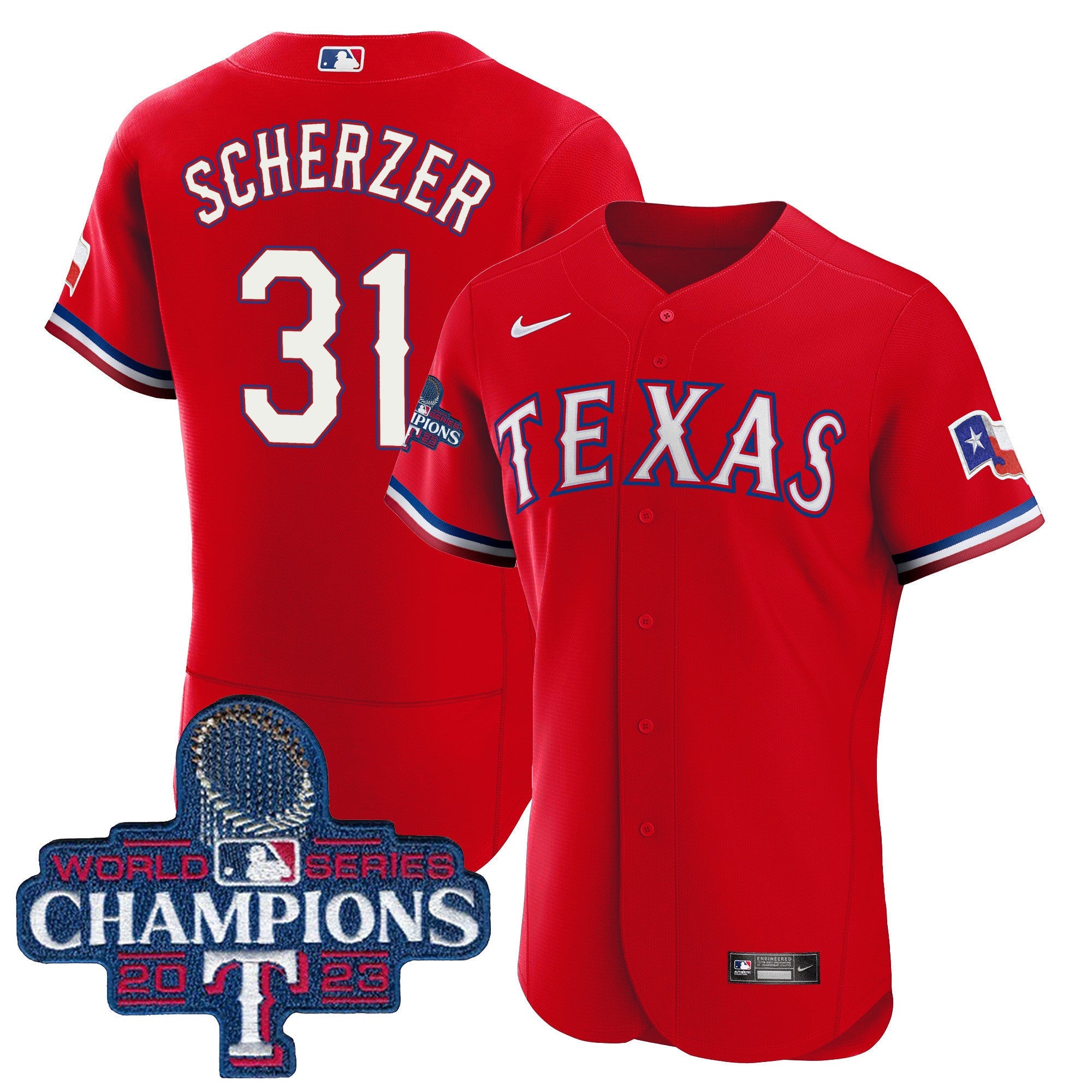 Men’s Texas 2023 World Series Champions Flex Base Jersey
