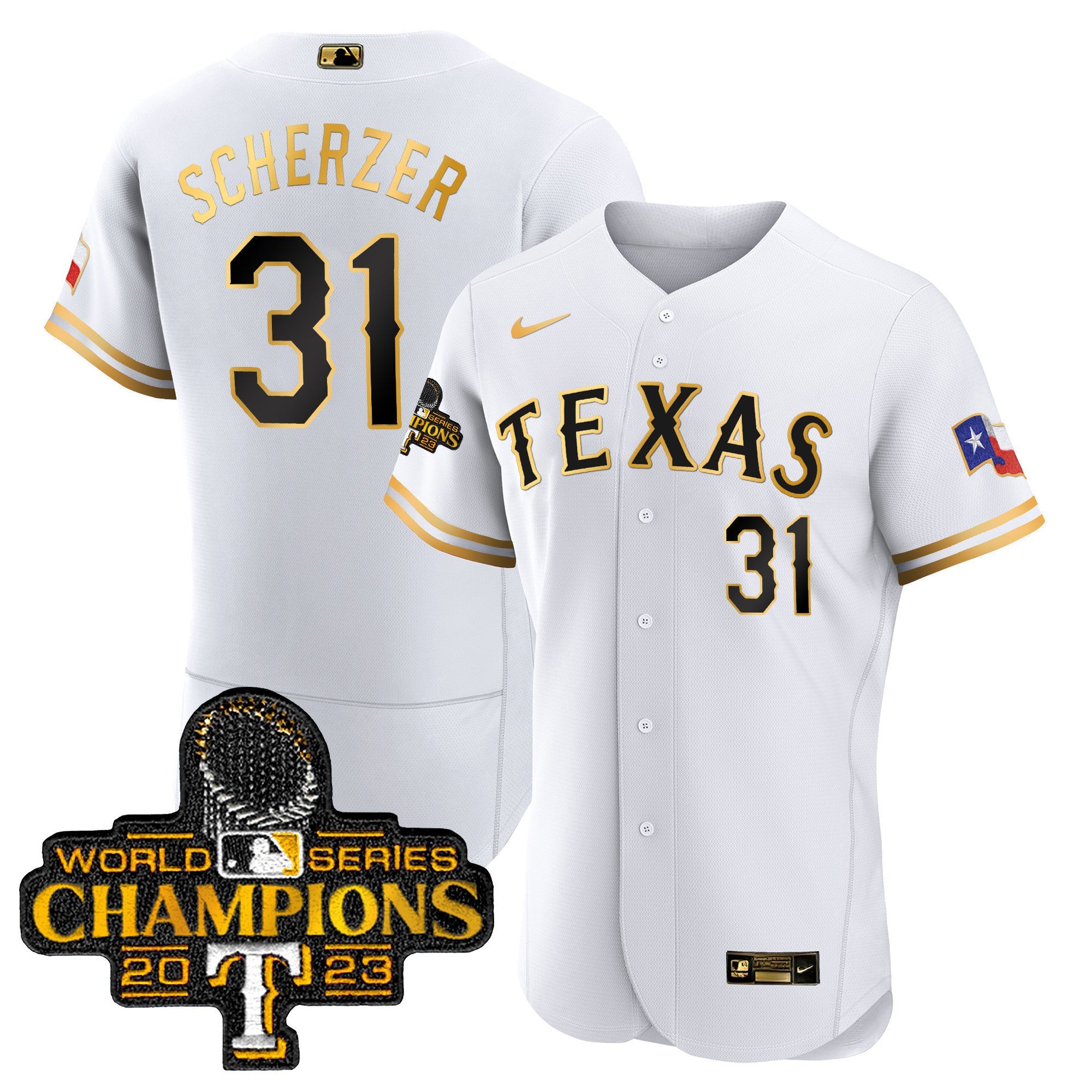 Men’s Texas 2023 World Series Champions Flex Base Jersey