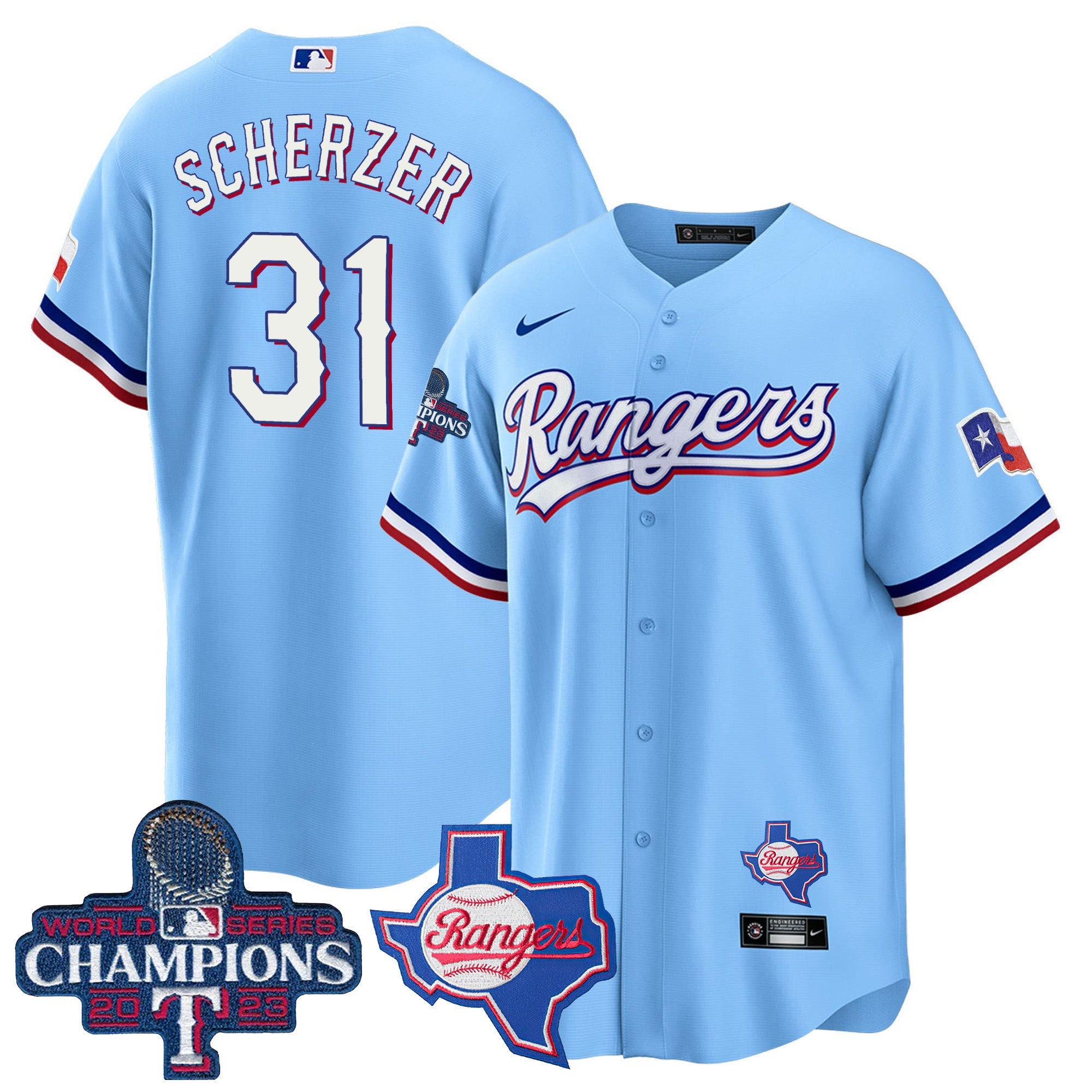 Men’s Texas 2023 World Series Champions Cool Base Jersey V2