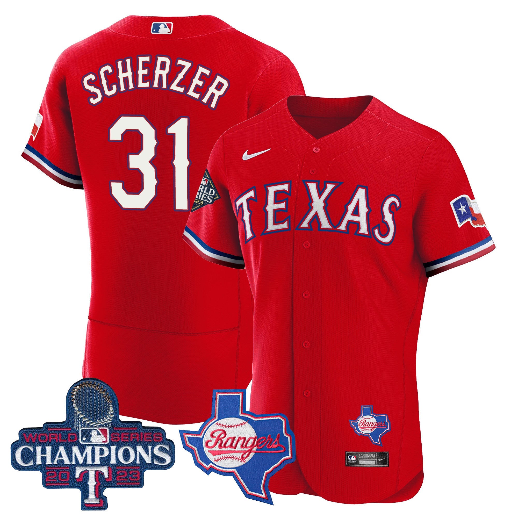 Men’s Texas 2023 World Series Champions Flex Base Jersey V2