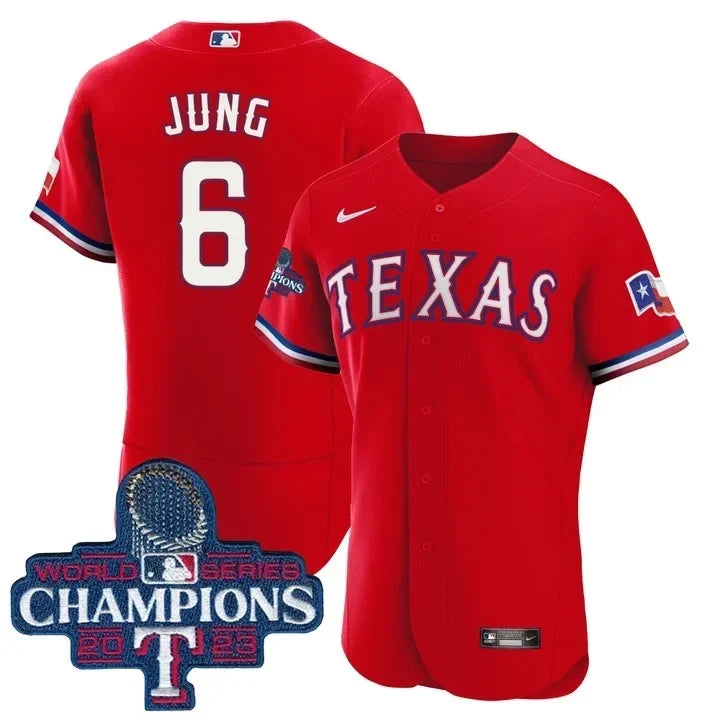 Josh Jung Texas World Series Champions Red Jersey