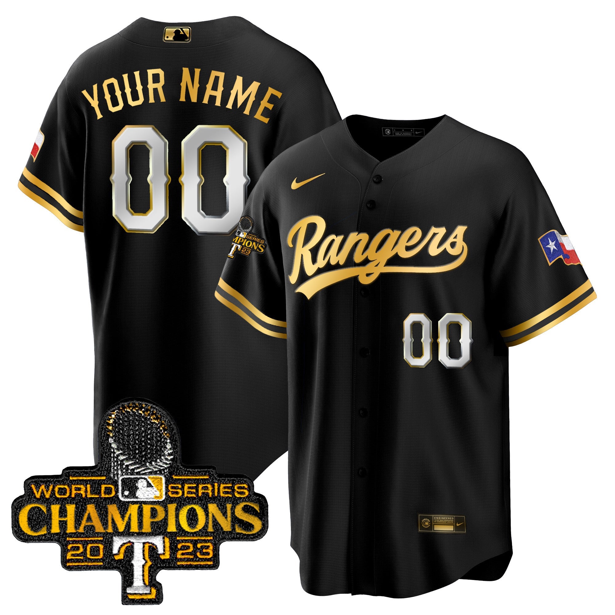 Texas 2023 World Series Champions Cool Base Custom Jersey V3