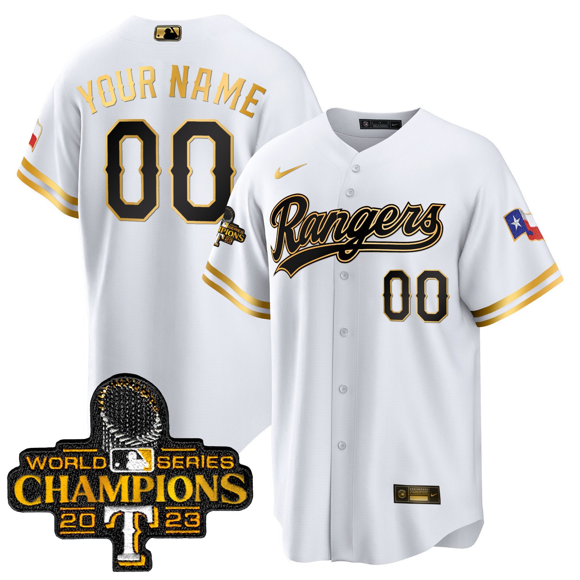 Texas 2023 World Series Champions Cool Base Custom Jersey V3