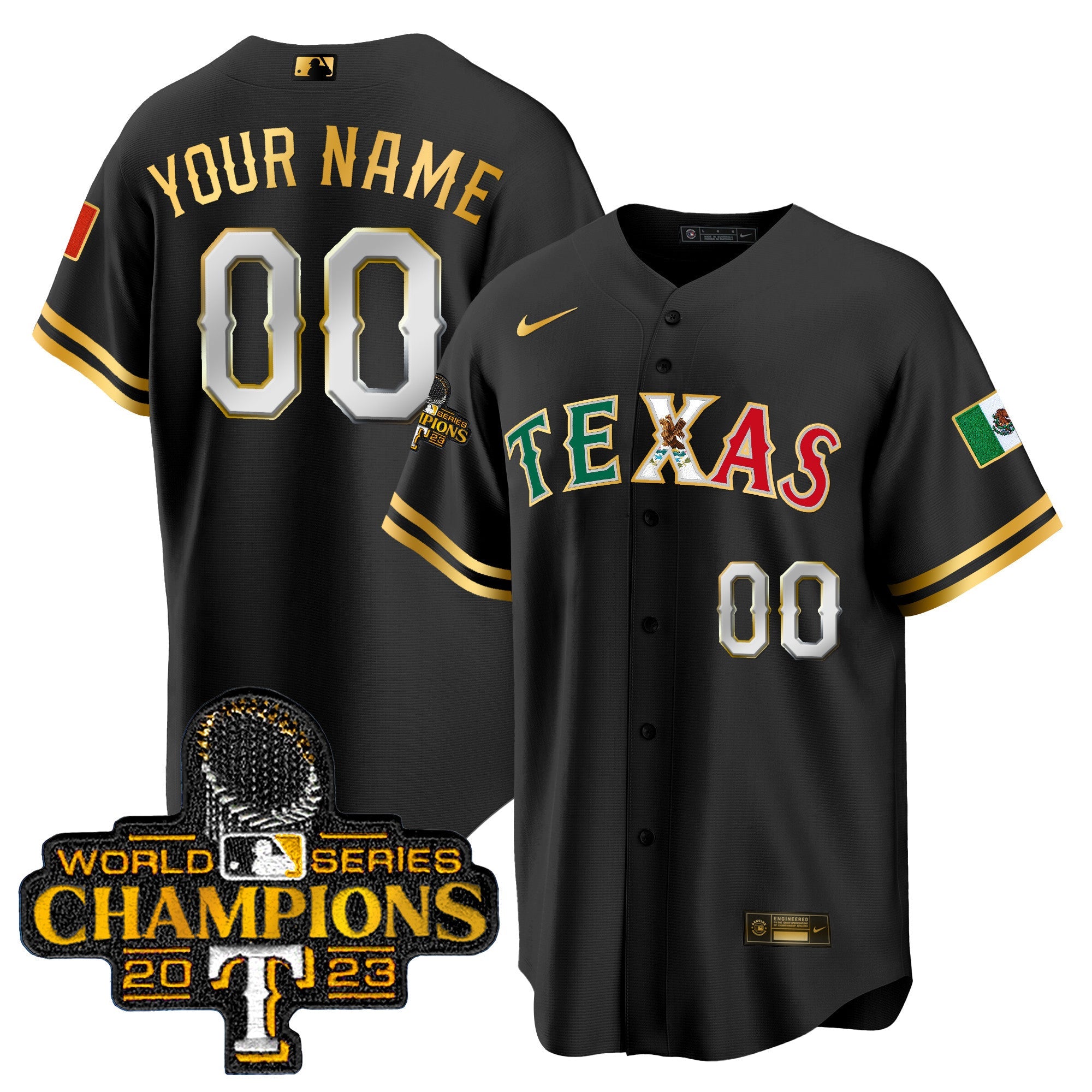 Texas Mexico 2023 World Series Champions Baseball Custom Jersey