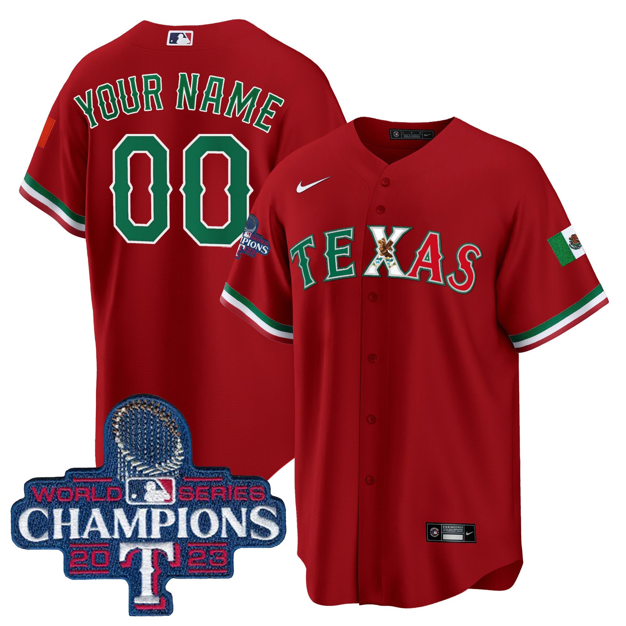 Texas Mexico 2023 World Series Champions Baseball Custom Jersey