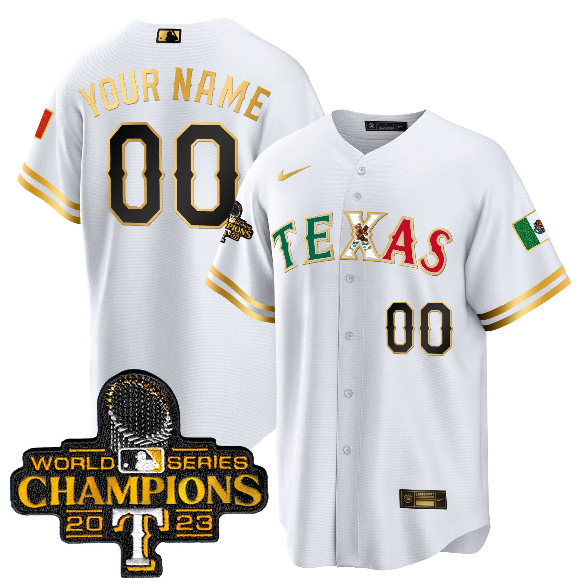 Texas Mexico 2023 World Series Champions Baseball Custom Jersey