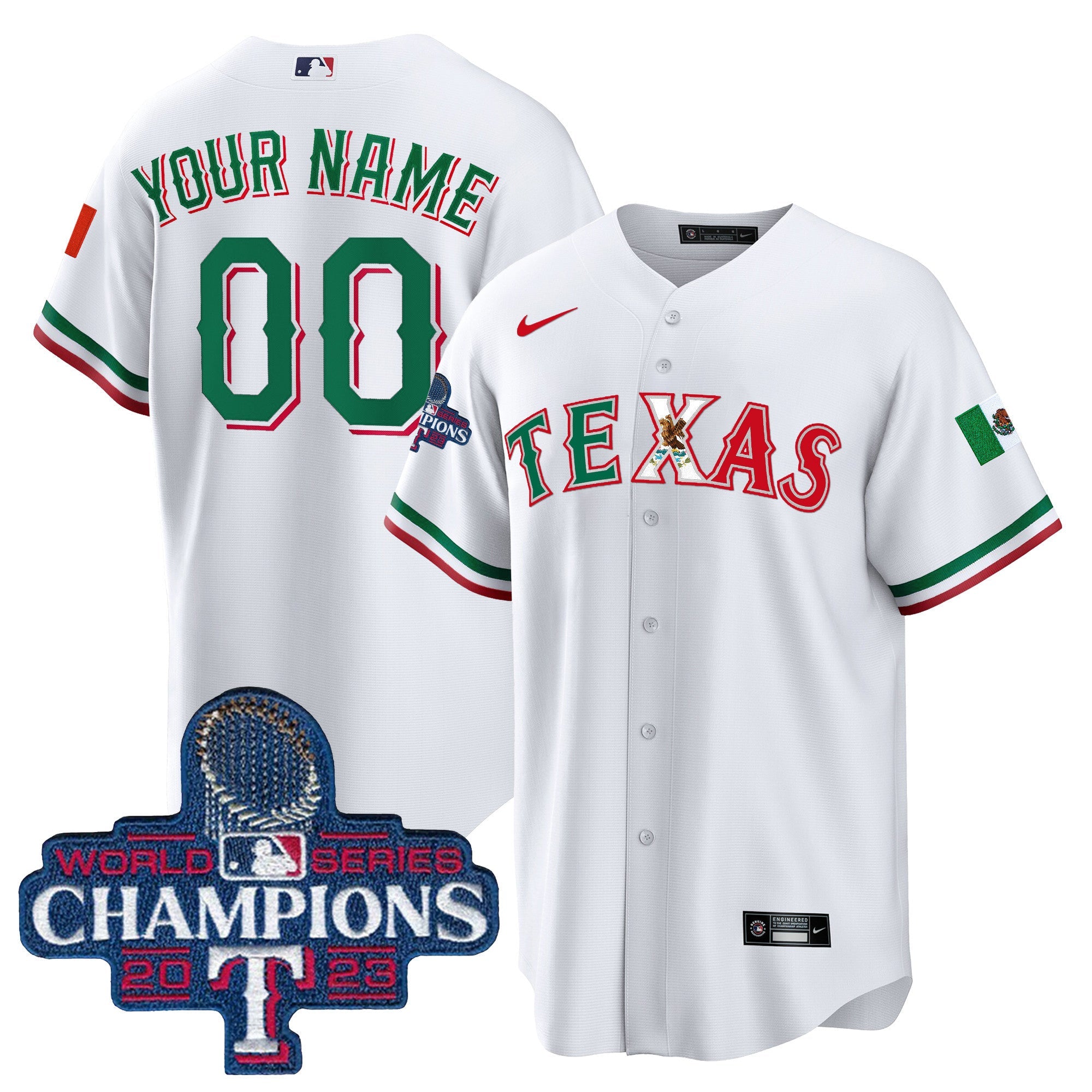 Texas Mexico 2023 World Series Champions Baseball Custom Jersey