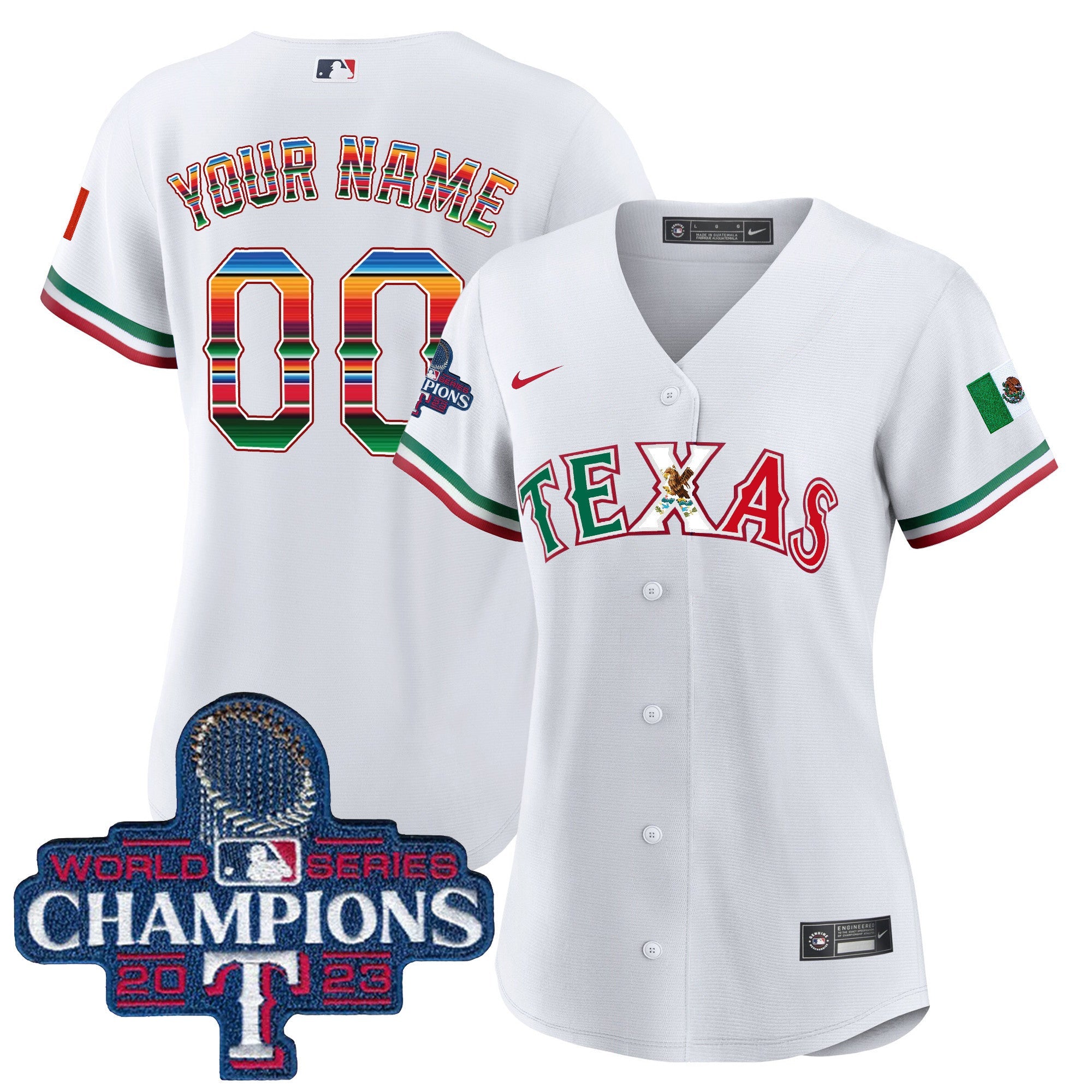 Texas Mexico 2023 World Series Champions Baseball Custom Jersey V2