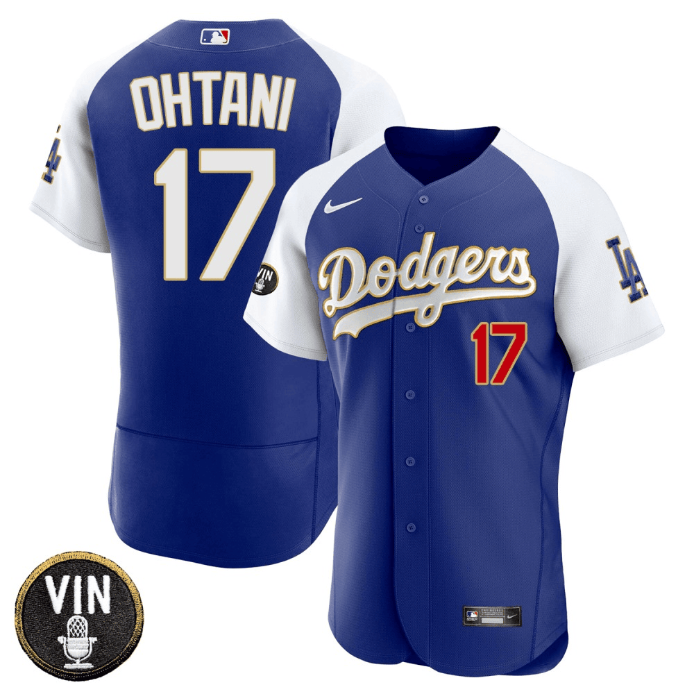 Men’s Shohei Ohtani Los Angeles Vin Scully Patch Jersey