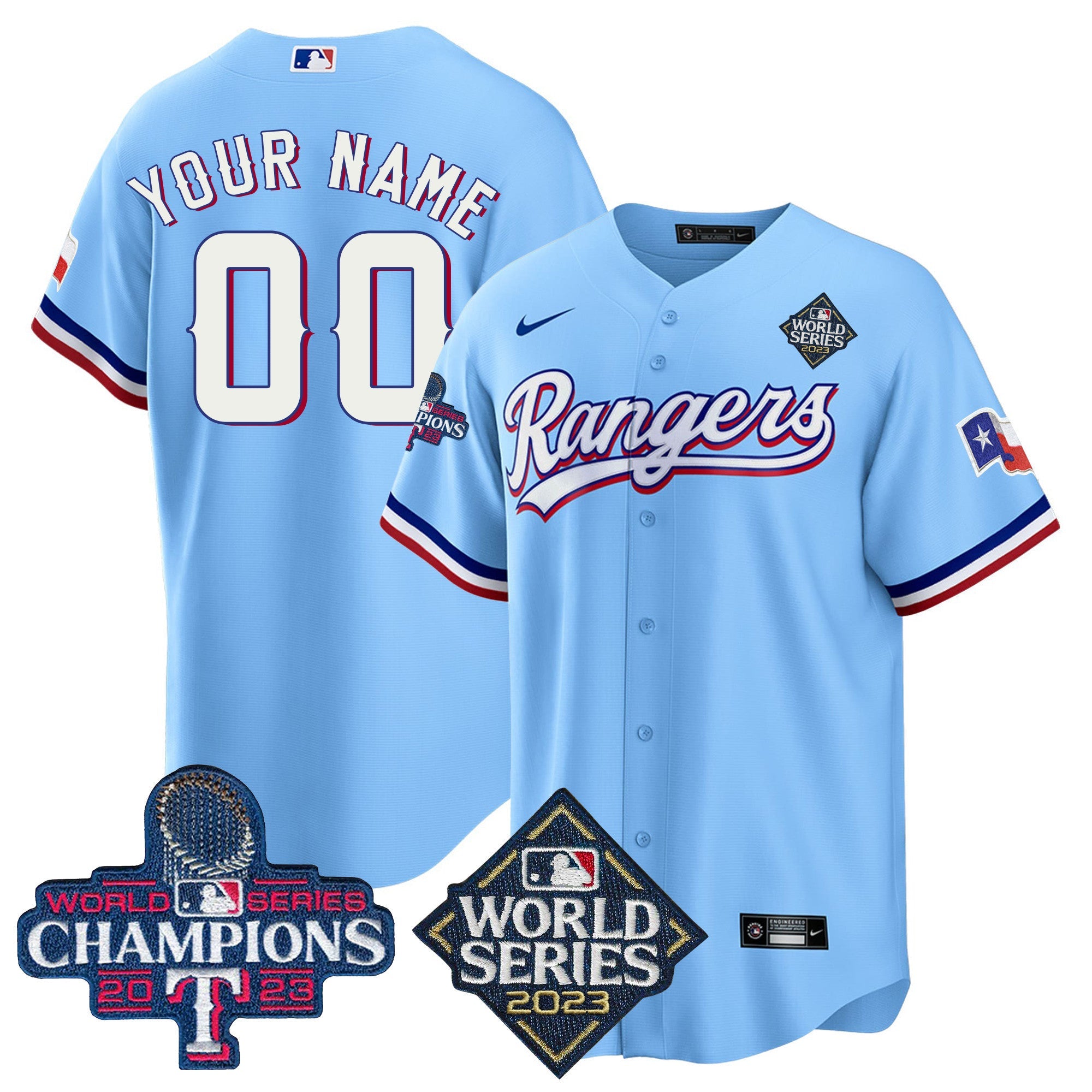 Texas 2023 World Series Champions Cool Base Custom Jersey V4