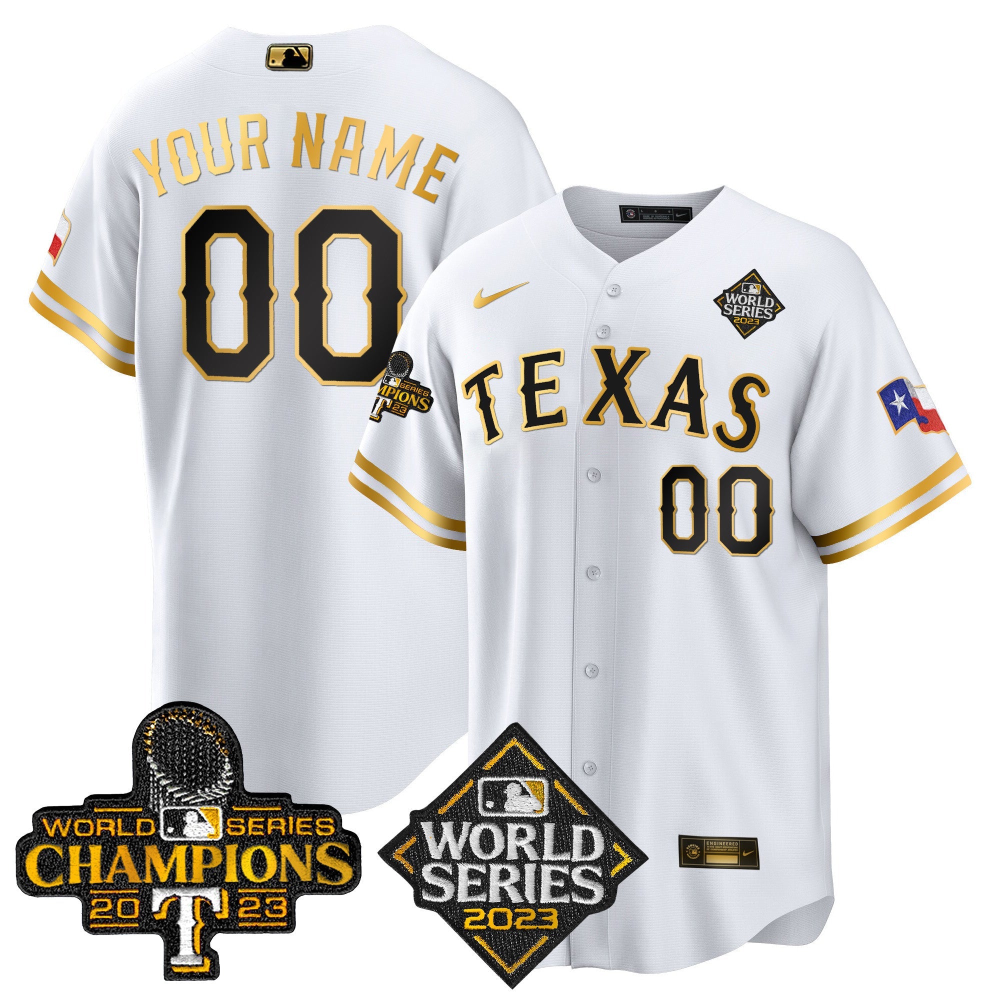 Texas 2023 World Series Champions Cool Base Custom Jersey V4