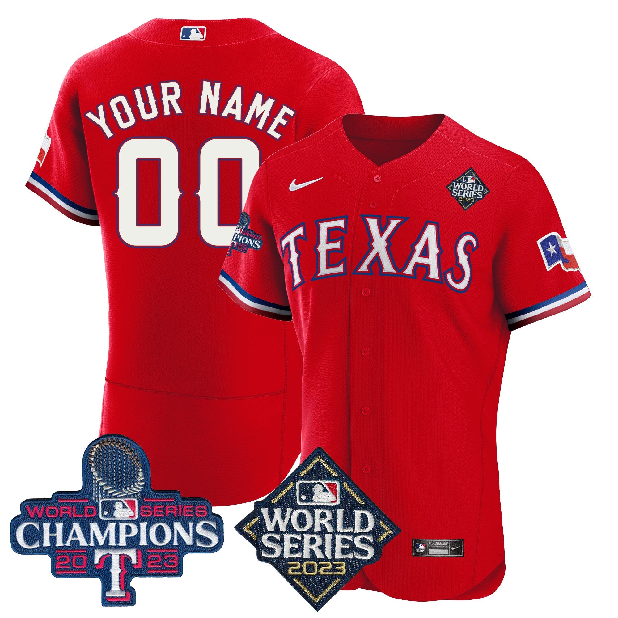 Texas 2023 World Series Champions Flex Base Custom Jersey V4